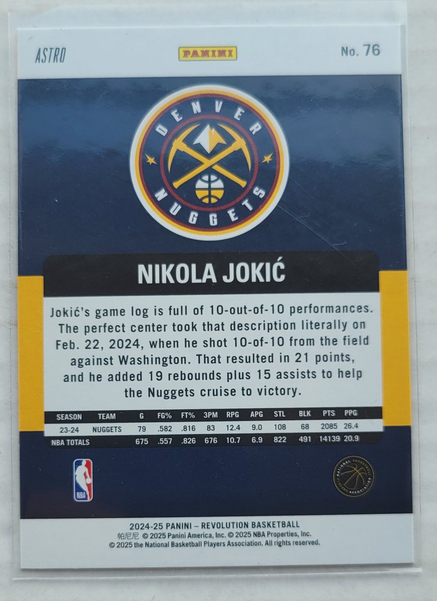 Nikola Jokic - 2024-25 Panini Revolution Astro #76