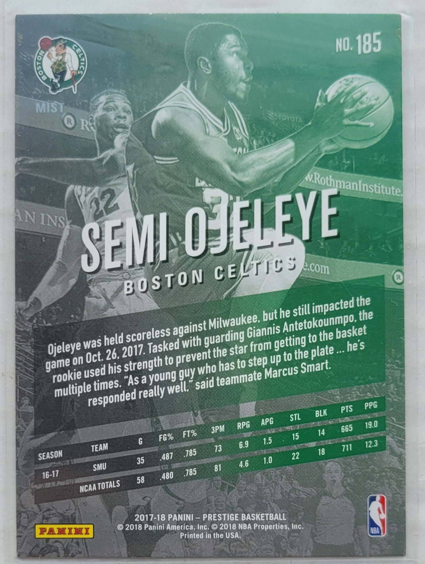 Semi Ojeleye - 2017-18 Prestige Mist #185 RC