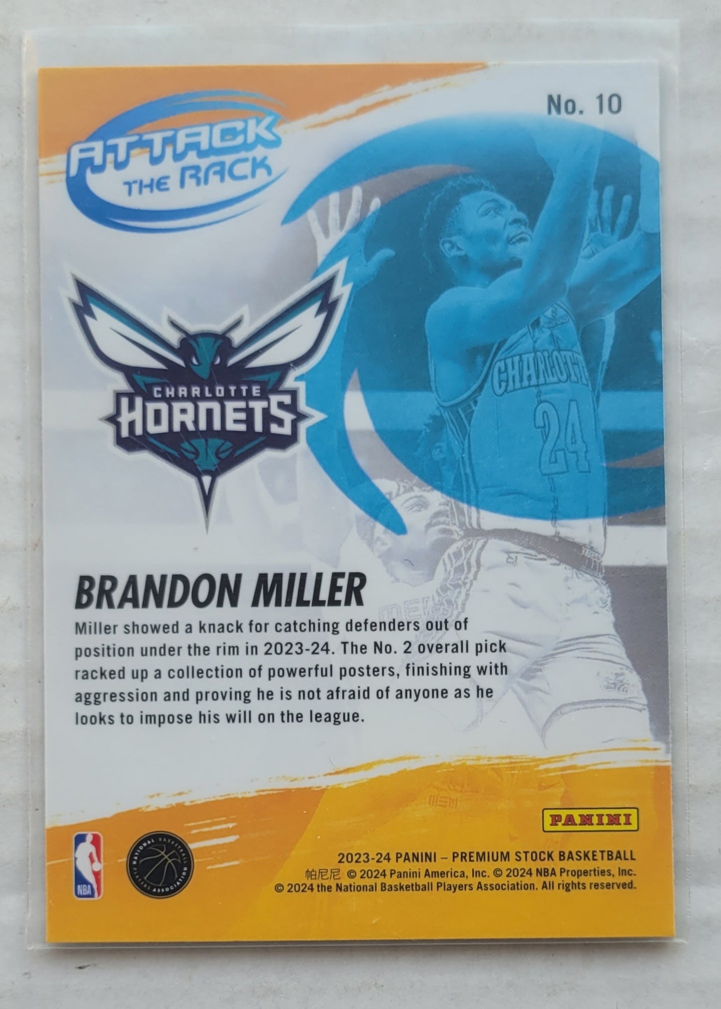 Brandon Miller - 2023-24 Hoops Premium Stock Attack the Rack #10