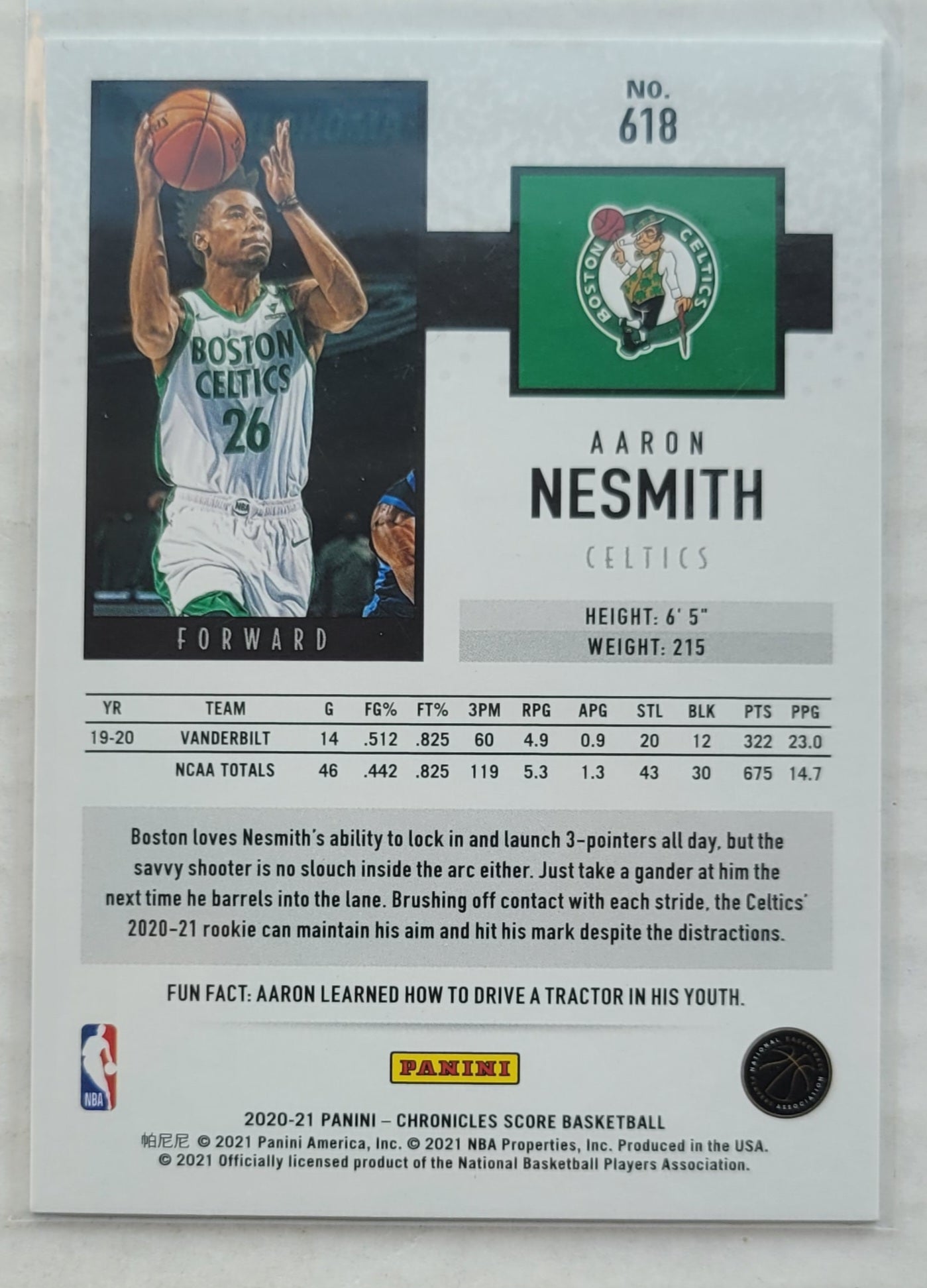 Aaron Nesmith - 2020-21 Panini Chronicles Blue #618 Score RC - 84/99