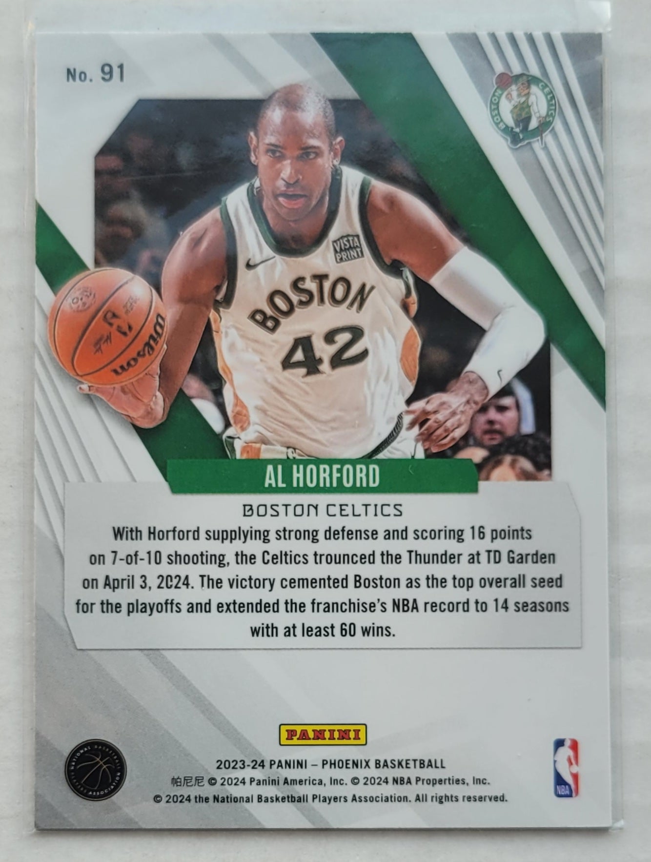 Al Horford - 2023-24 Panini Phoenix Silver #91