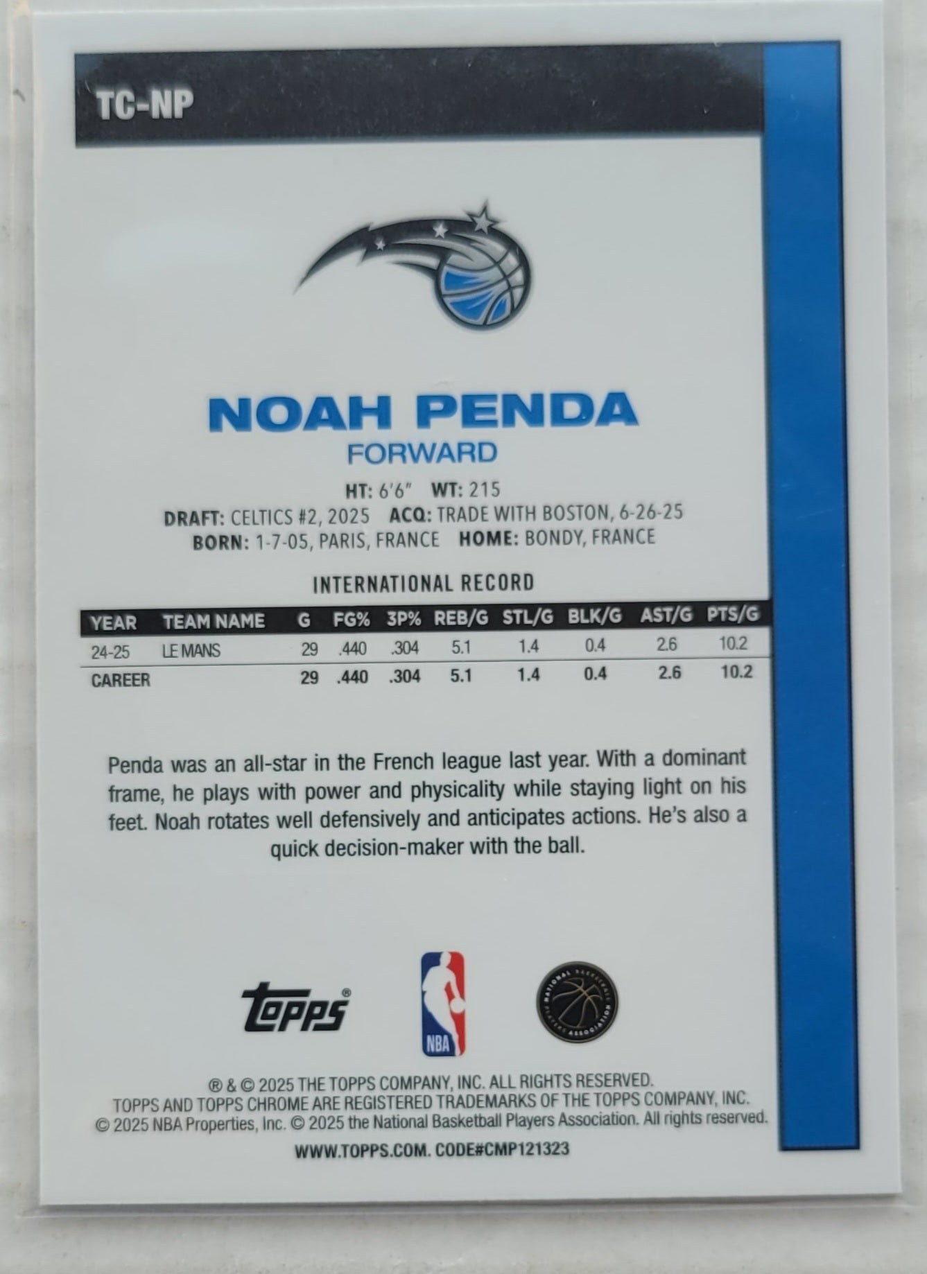 Noah Penda - 2025-26 Topps '80-81 Topps Chrome #TCNP