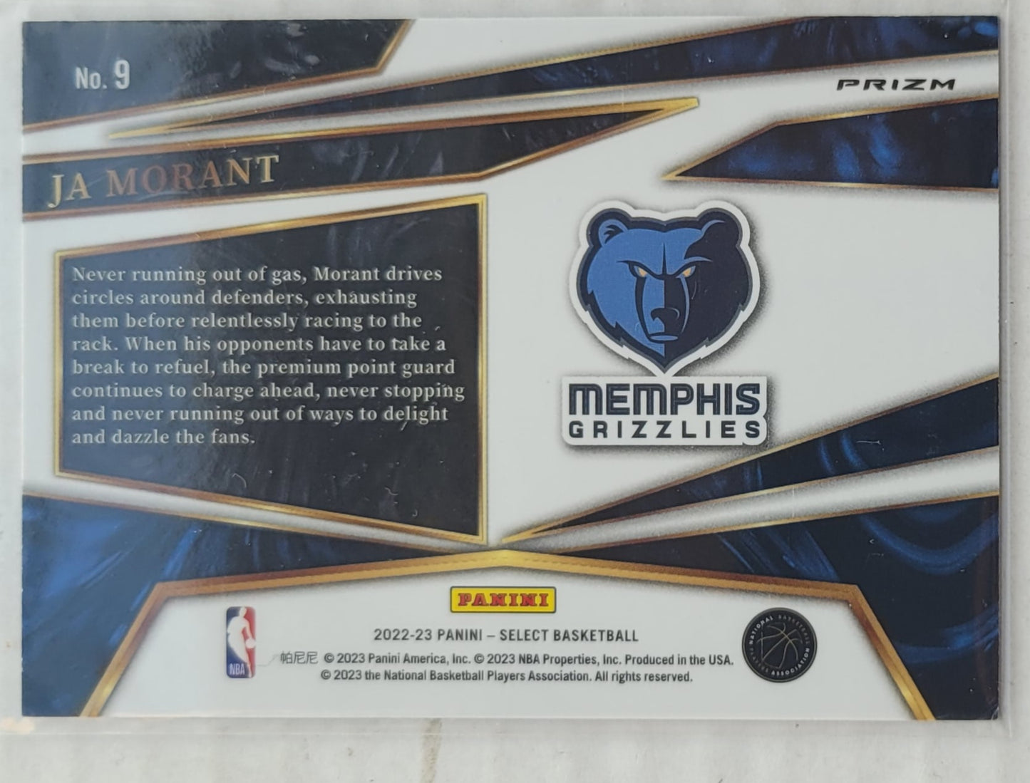Ja Morant - 2022-23 Select Turbo Charged Silver Prizms #9