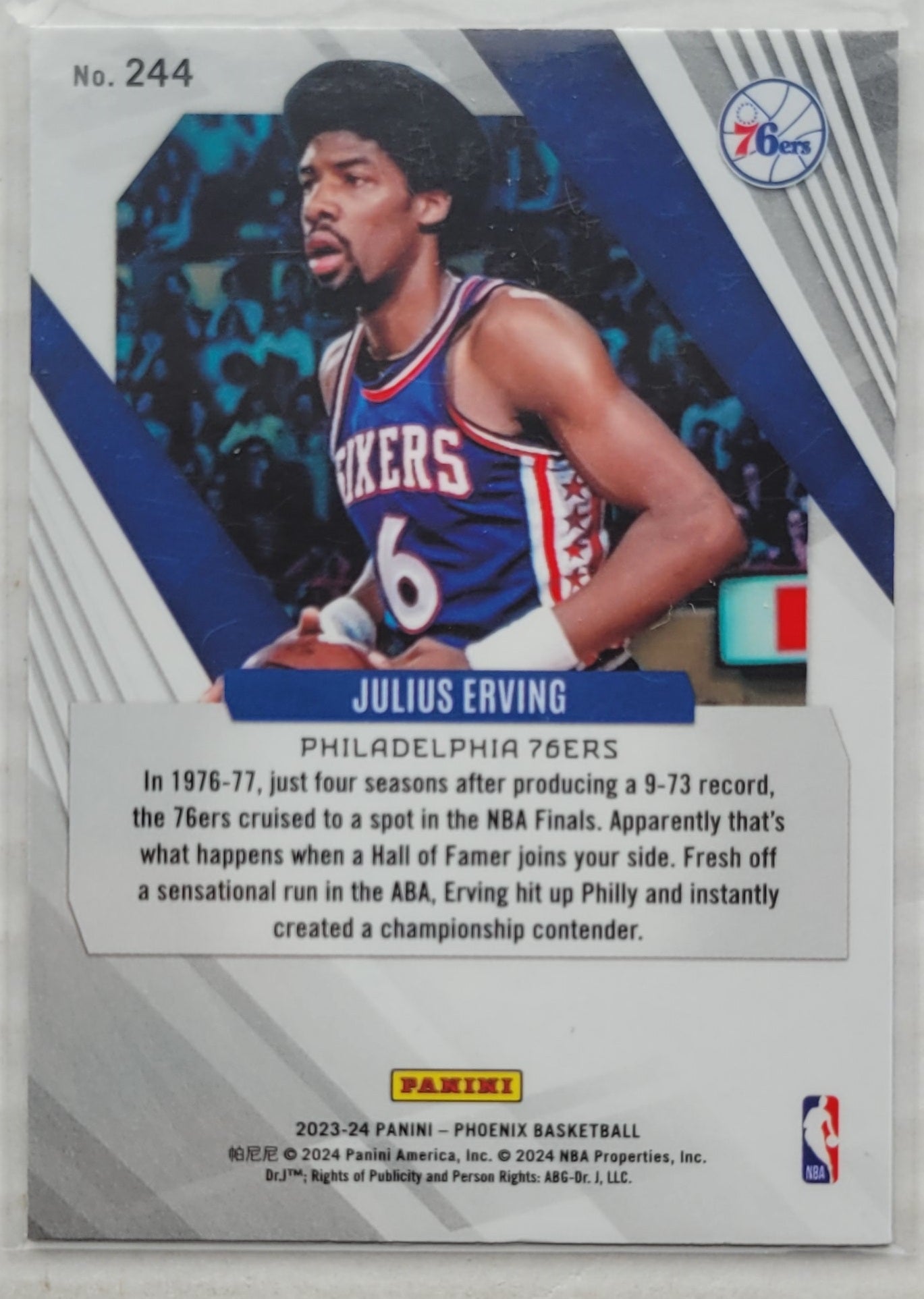 Julius Erving - 2023-24 Panini Phoenix Blue Ice #244