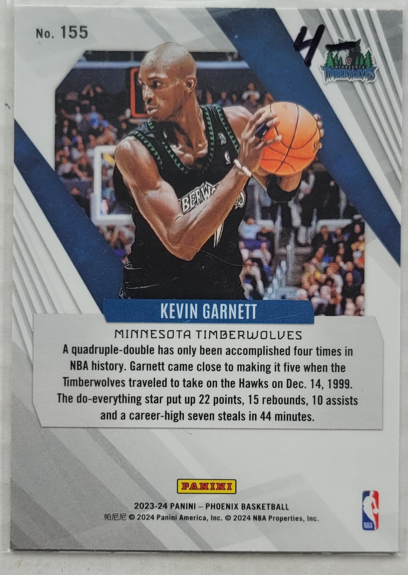 Kevin Garnett - 2023-24 Panini Phoenix Teal Lazer #155