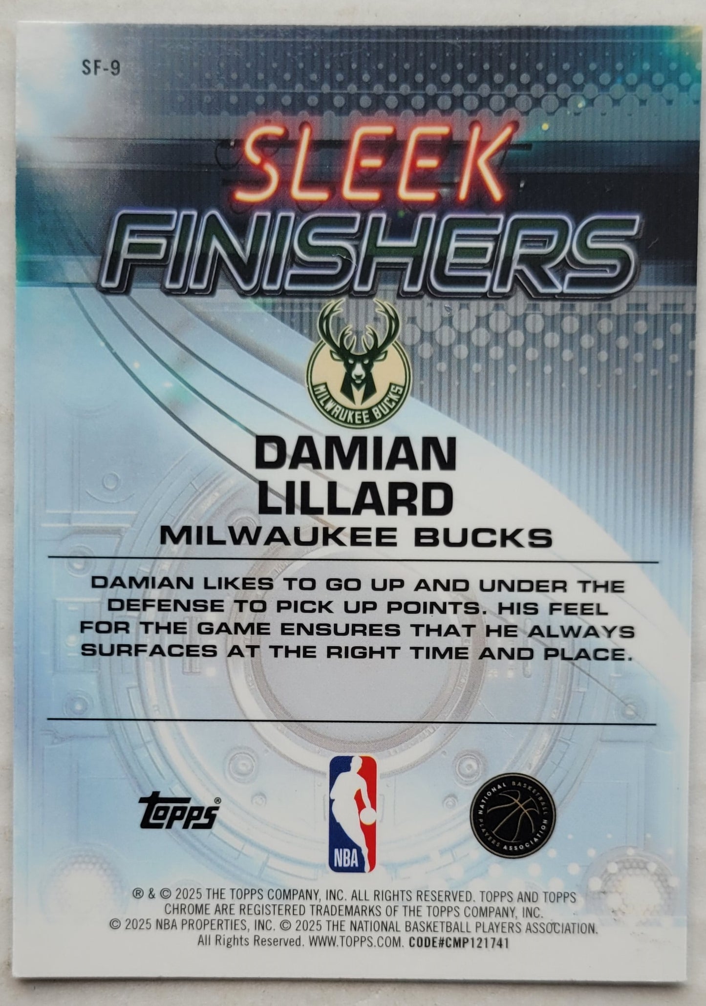 Damian Lillard - 2025-26 Topps Chrome Sleek Finishers #SF9