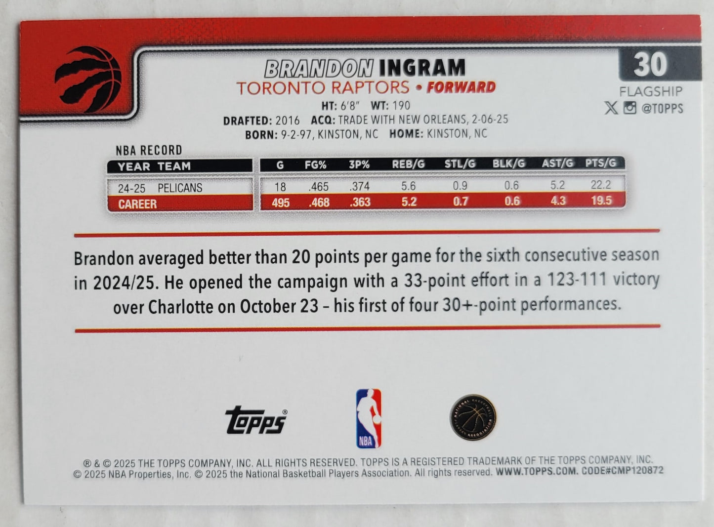 Brandon Ingram - 2025-26 Topps Rainbow Foilboard #30