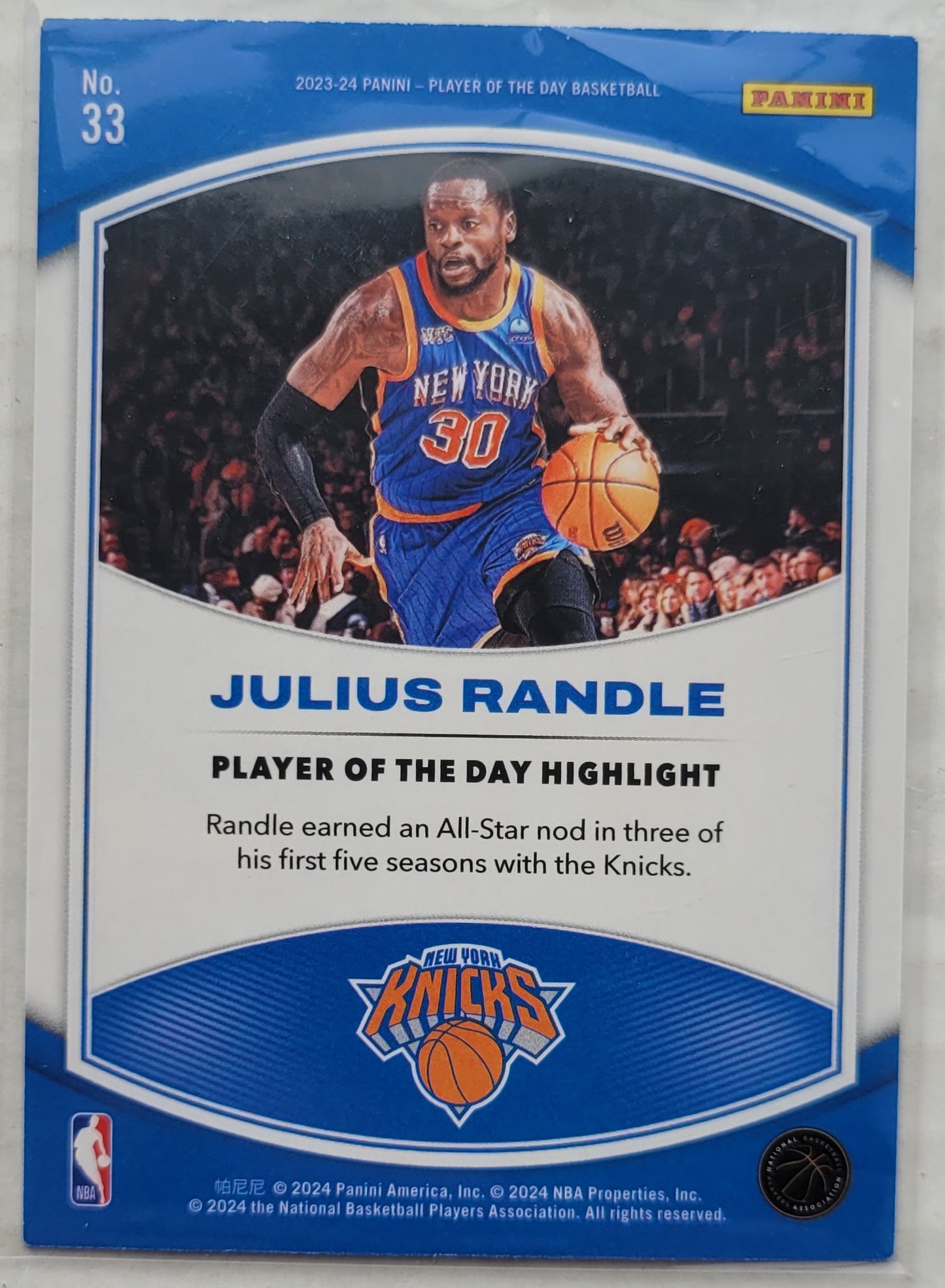 Julius Randle - 2023-24 Panini Player of the Day #33
