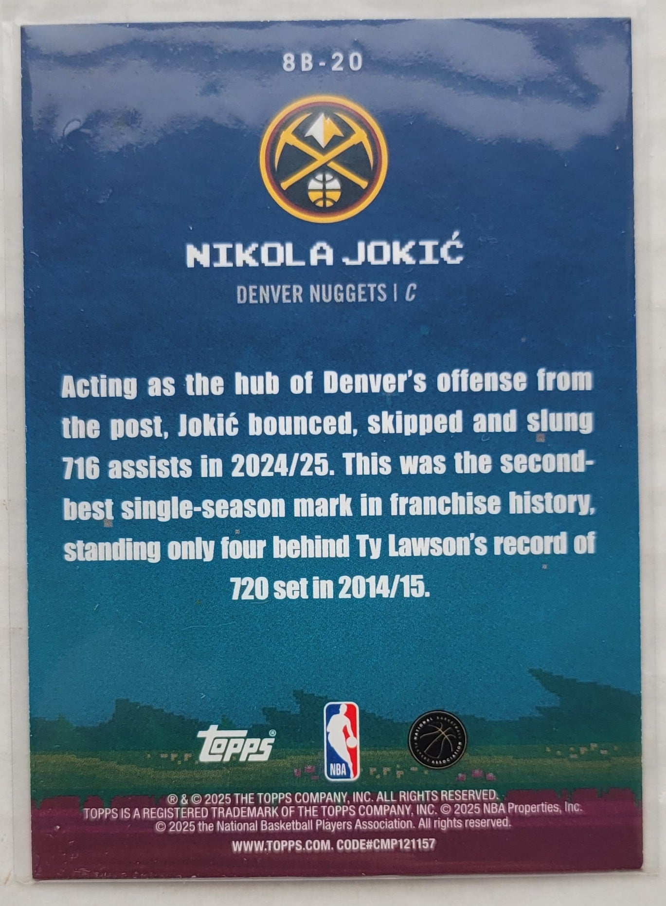 Nikola Jokic - 2025-26 Topps 8-Bit Ballers #8B20