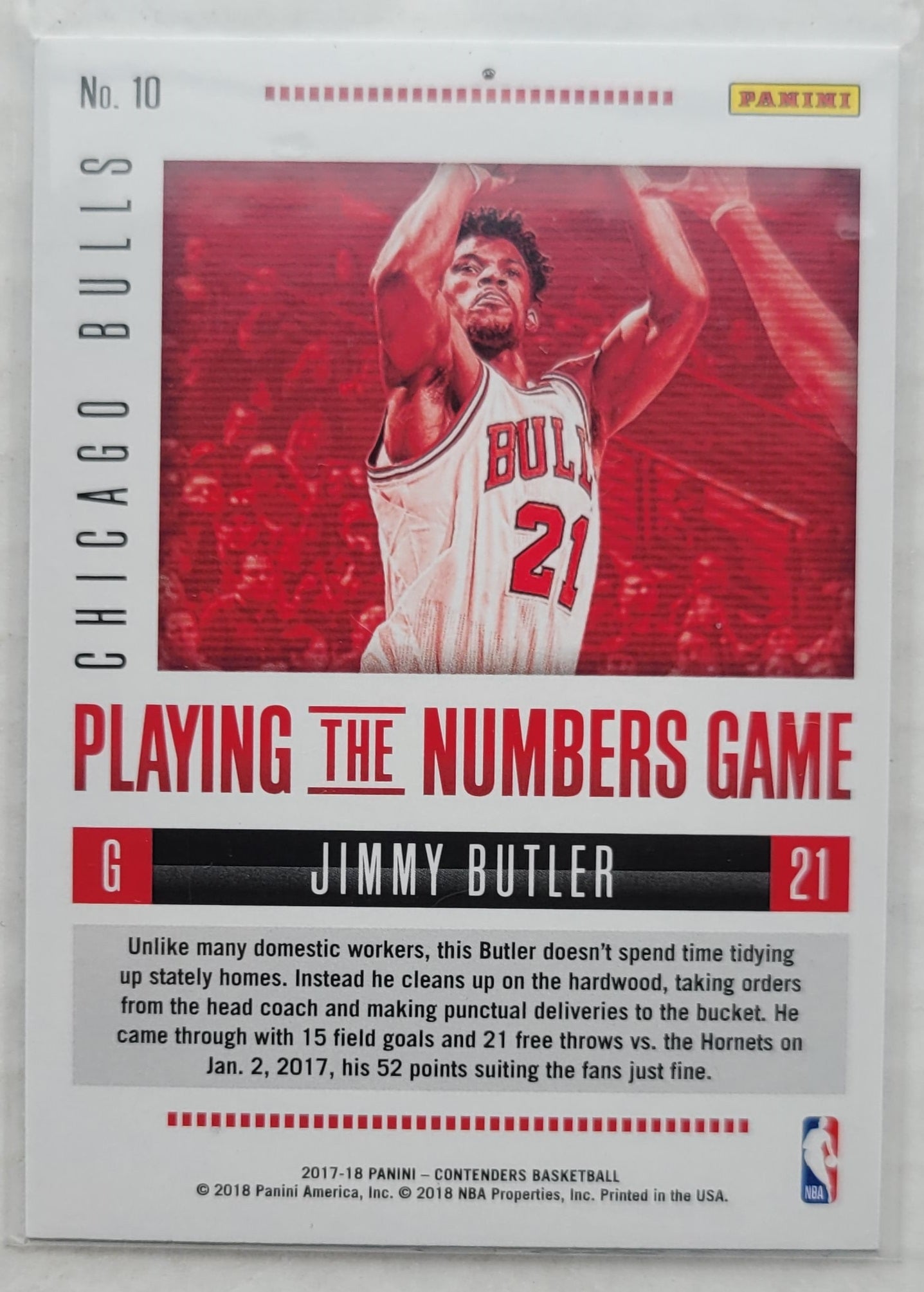 Jimmy Butler - 2017-18 Panini Contenders Playing the Numbers Game #10