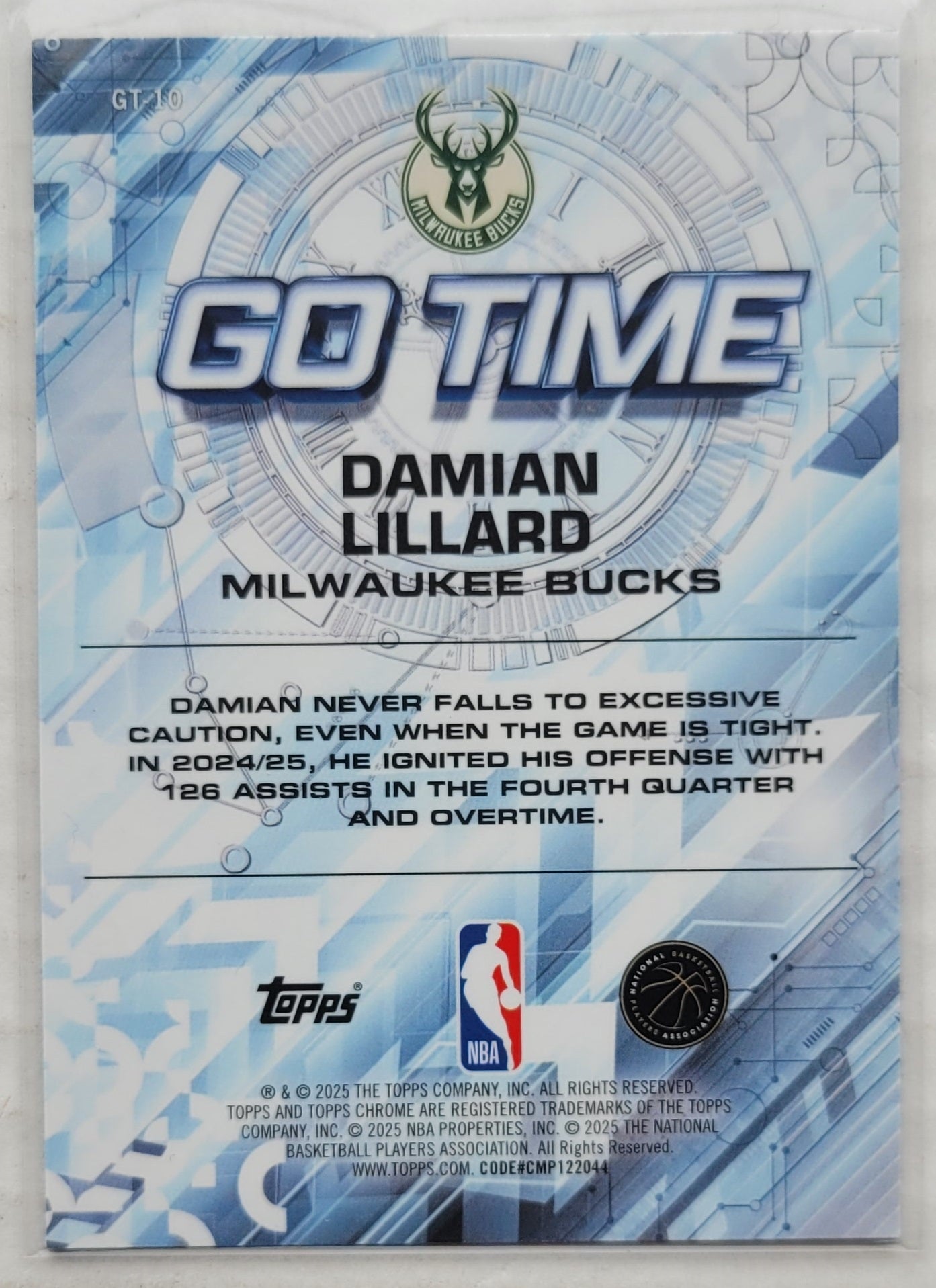 Damian Lillard - 2025-26 Topps Chrome Go Time #GT10