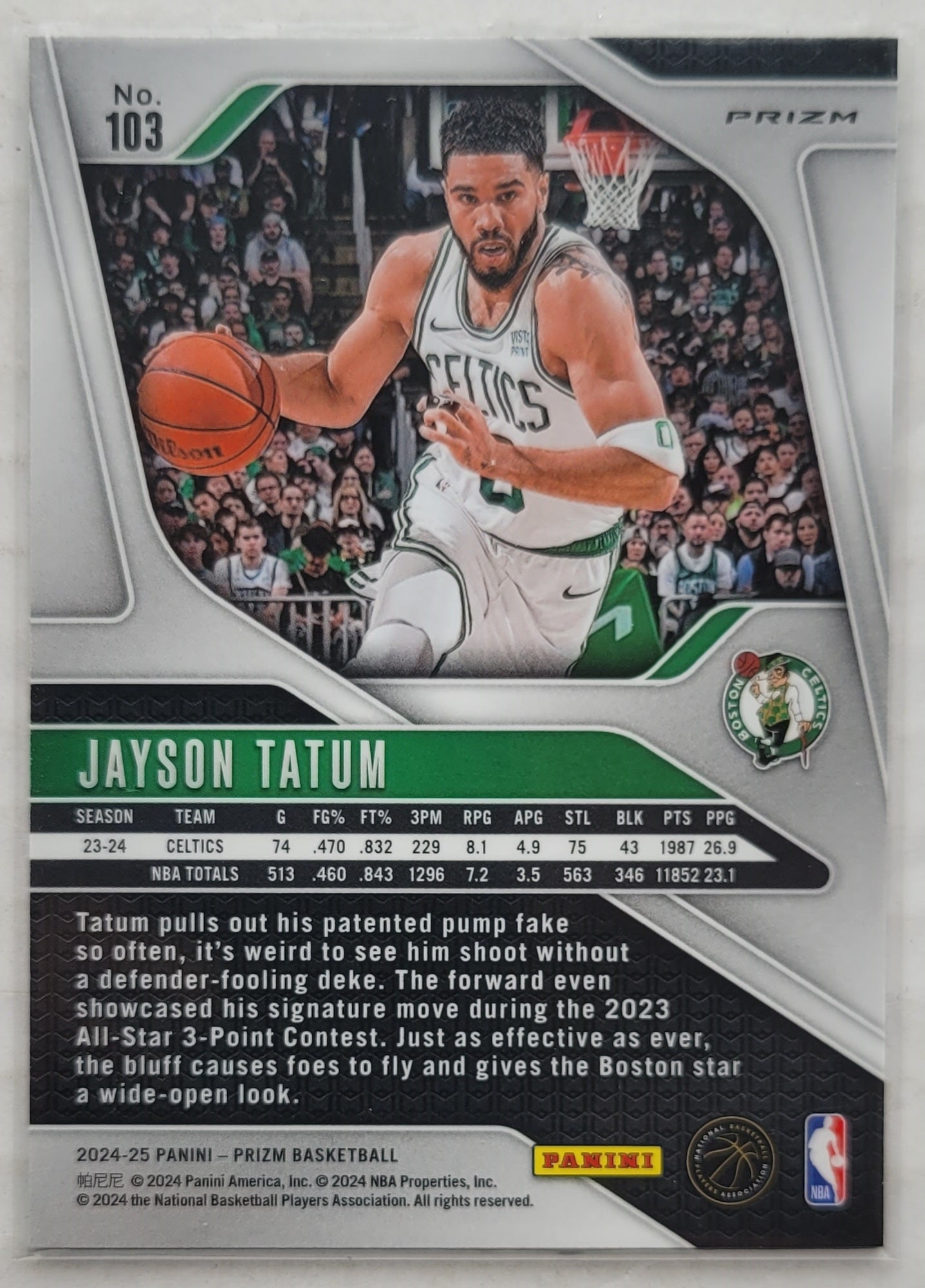 Jayson Tatum - 2024-25 Panini Prizm Prizms Green #103
