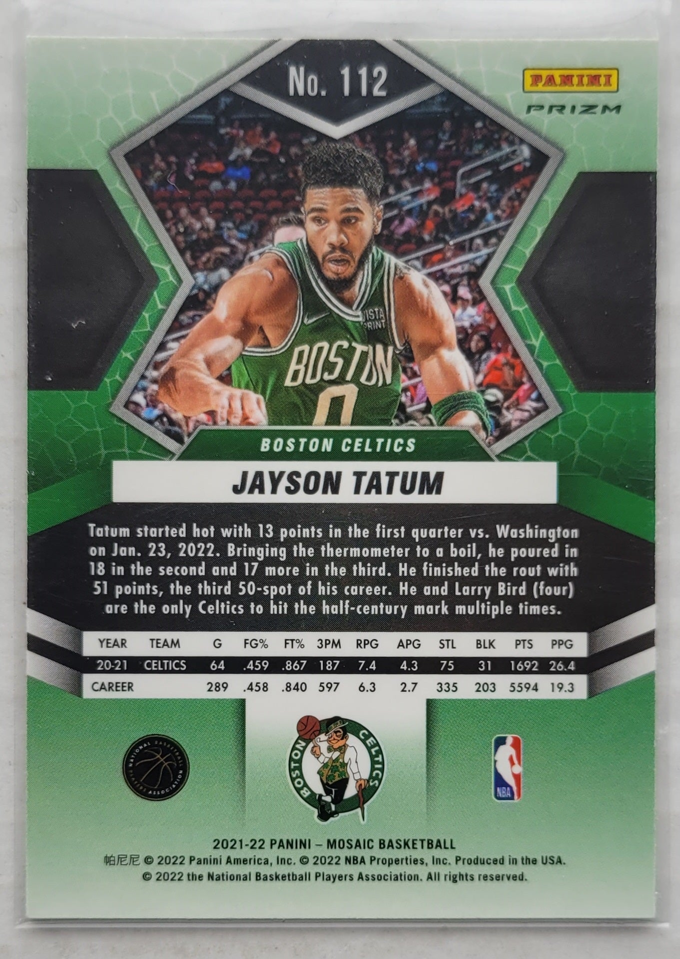 Jayson Tatum - 2021-22 Panini Mosaic Silver #112