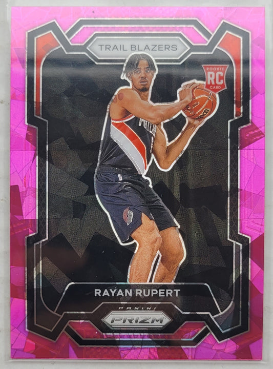 Rayan Rupert - 2023-24 Panini Prizm Prizms Pink Ice #140 RC