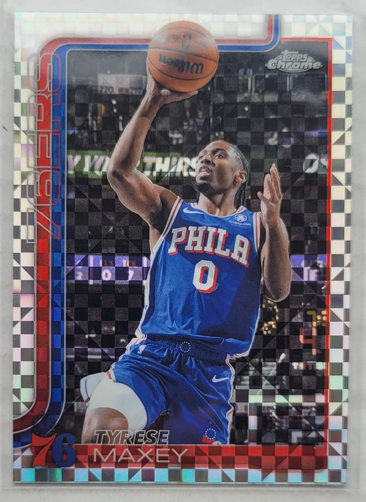 Tyrese Maxey - 2025-26 Topps Chrome X-Fractors #185