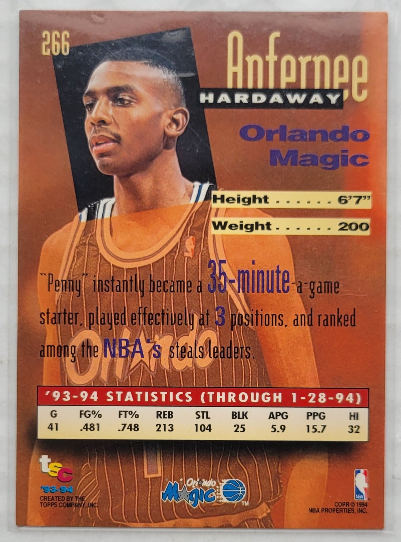 Anfernee Hardaway - 1993-94 Stadium Club #266 NW