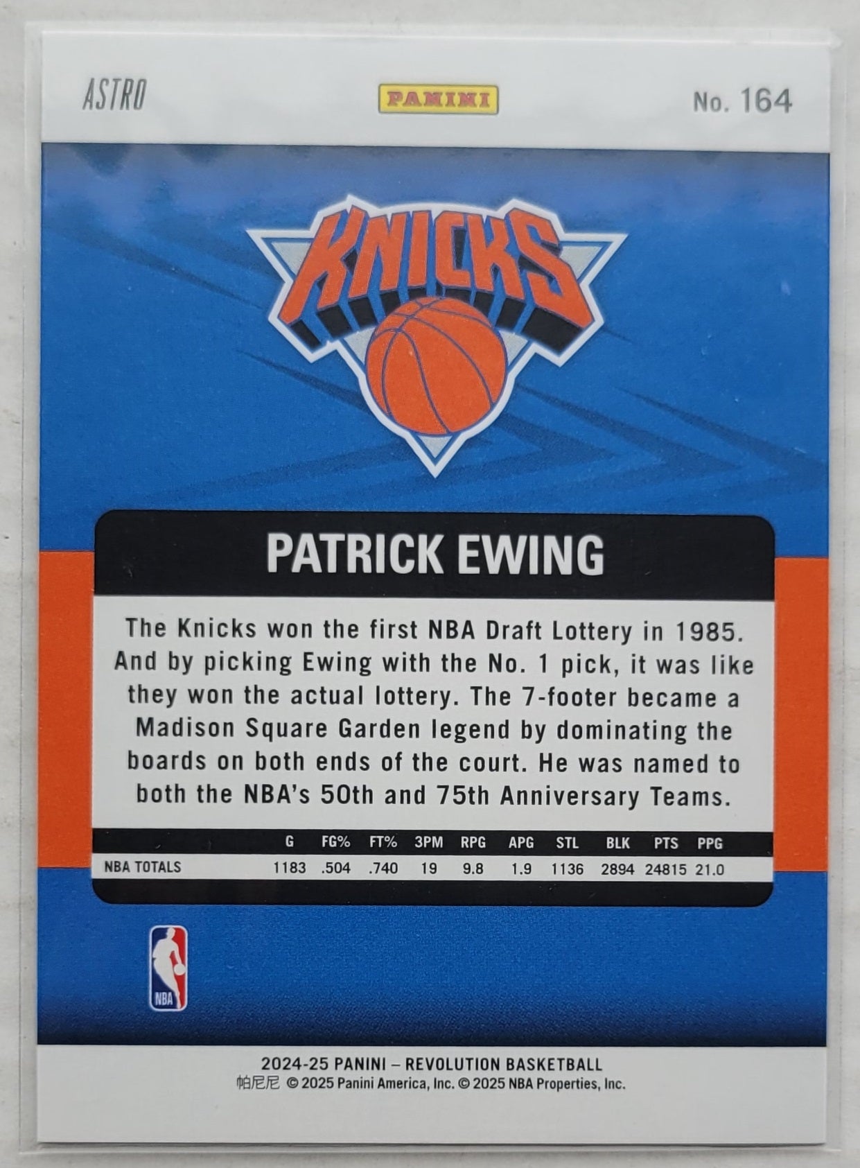 Patrick Ewing - 2024-25 Panini Revolution Astro #164 LGD