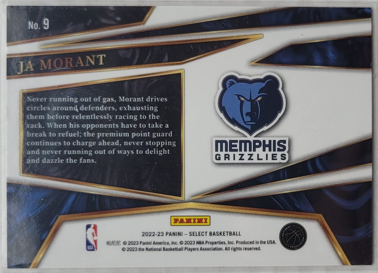 Ja Morant - 2022-23 Select Turbo Charged #9