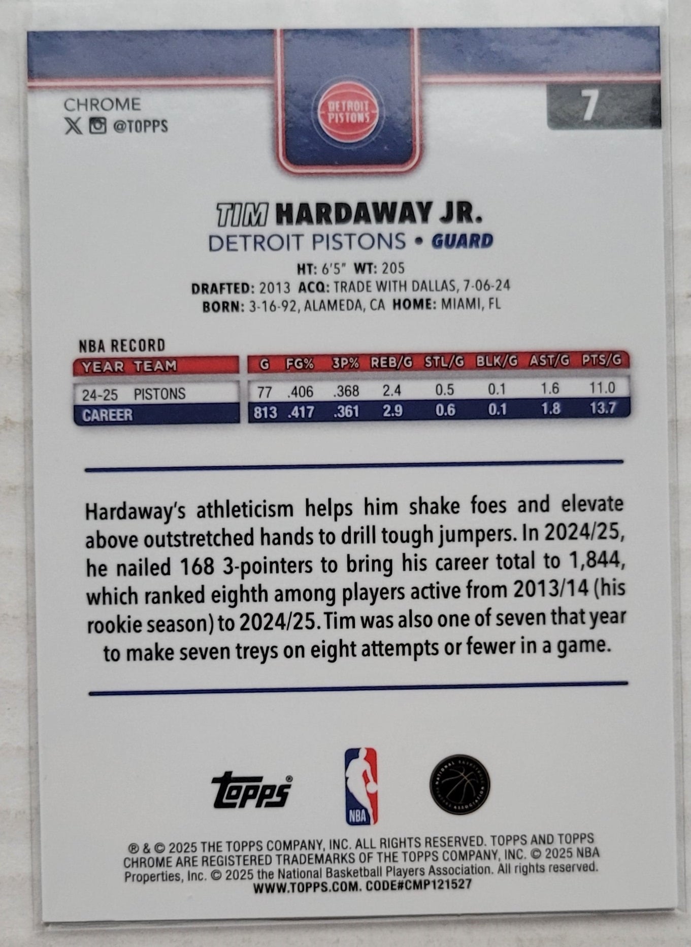 Tim Hardaway Jr. - 2025-26 Topps Chrome X-Fractors #7