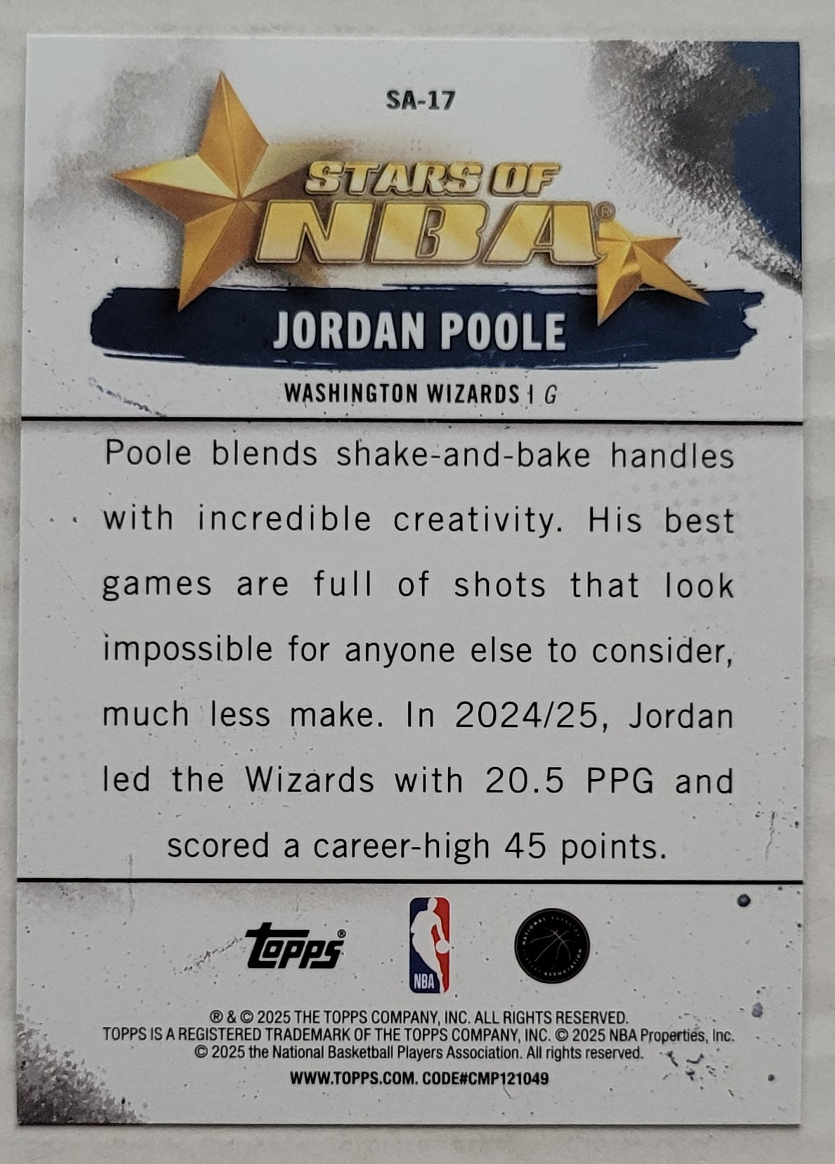 Jordan Poole - 2025-26 Topps Stars of the NBA Rainbow Foilboard #SA17