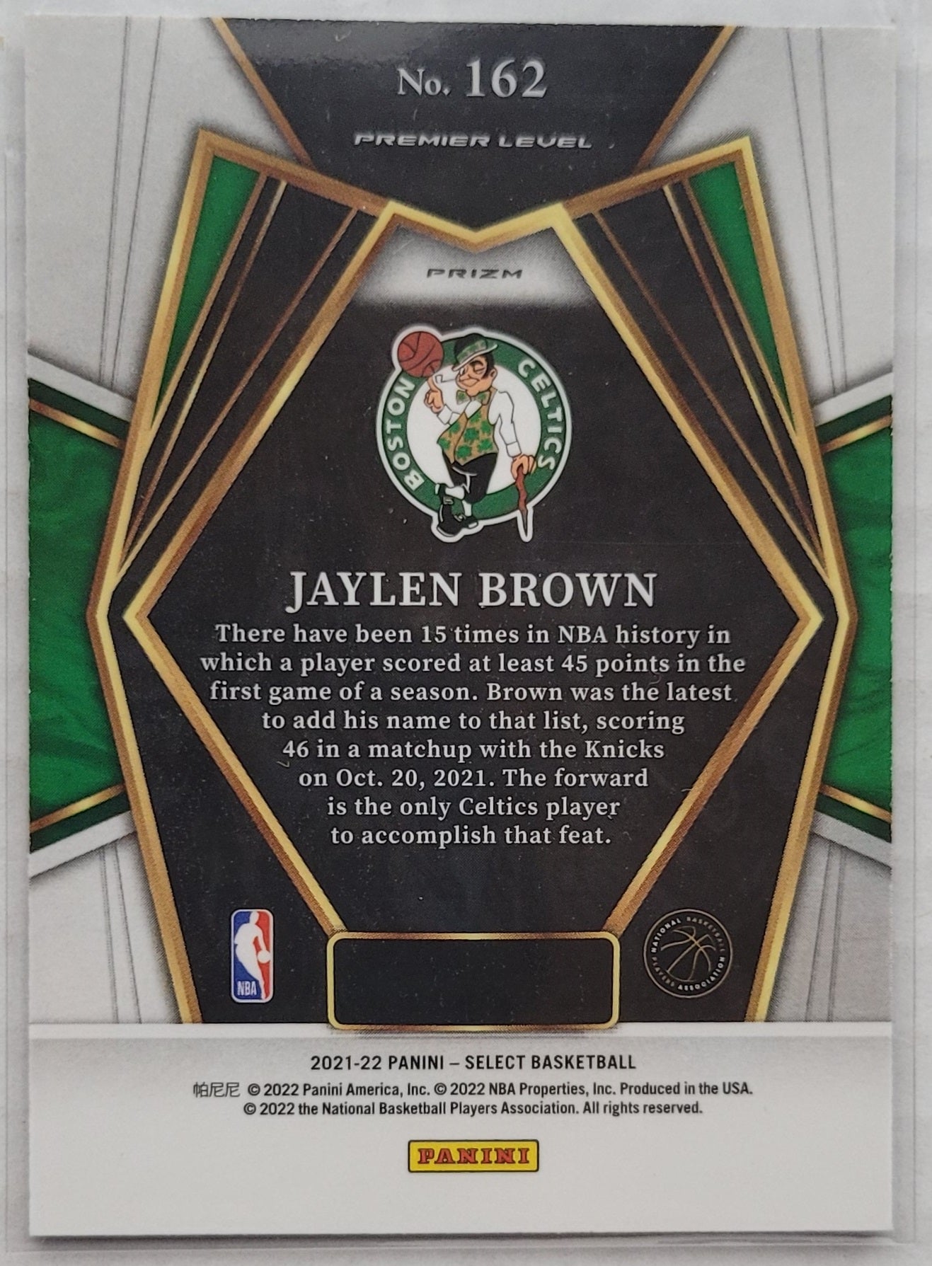Jaylen Brown - 2021-22 Select Prizms Blue Shimmer #162