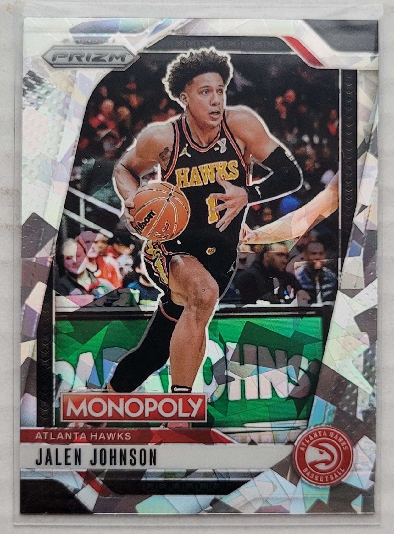 Jalen Johnson - 2024-25 Panini Prizm Monopoly White Cracked Ice #26