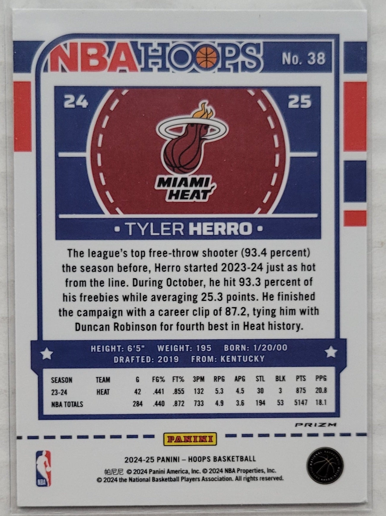 Tyler Herro - 2024-25 Hoops Premium Prizms Purple Winter #38