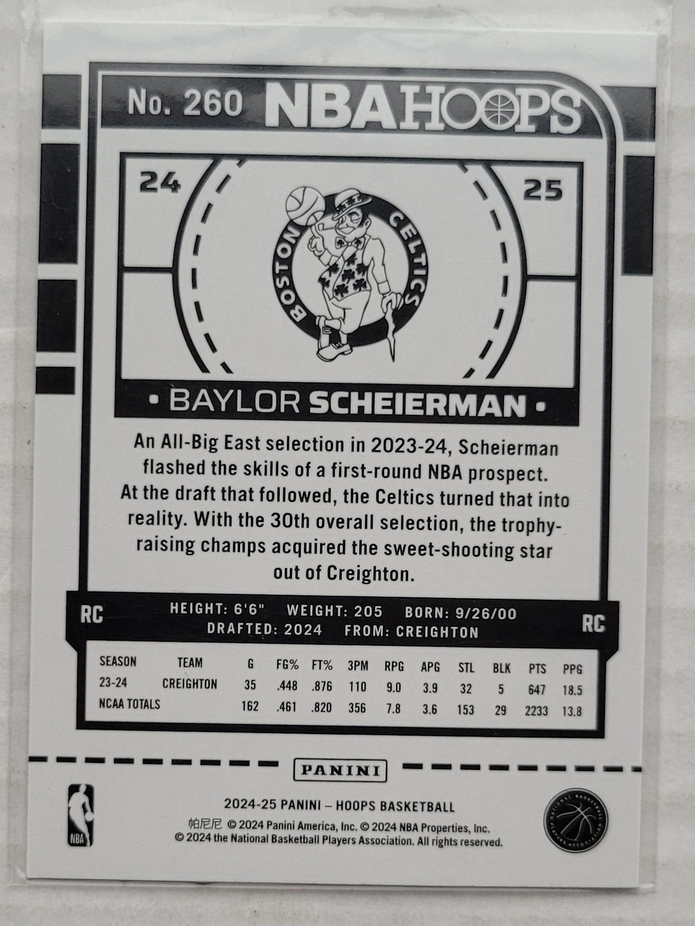 Baylor Scheierman - 2024-25 Hoops Impulse #260 RC