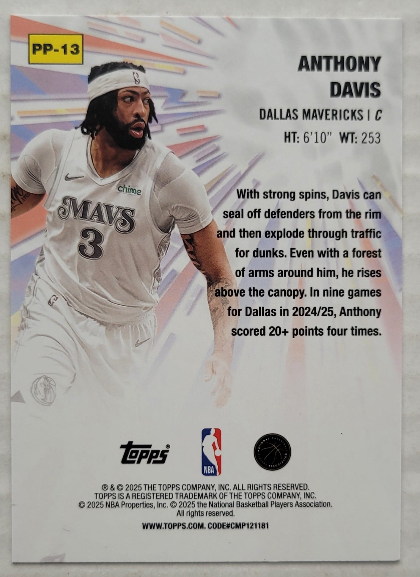 Anthony Davis - 2025-26 Topps Power Players Holo Foil #PP13