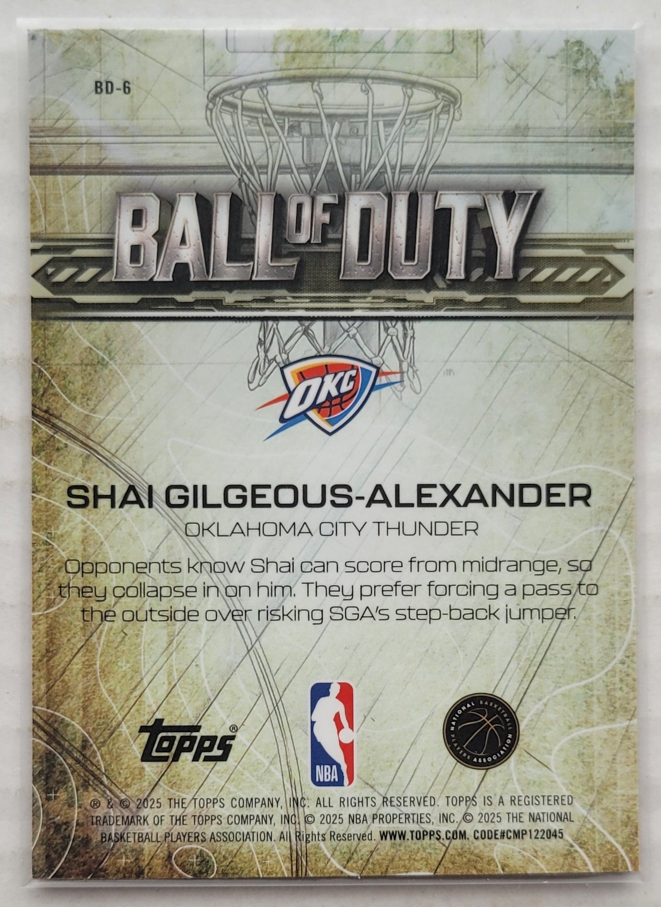 Shai Gilgeous-Alexander - 2025-26 Topps Chrome Ball of Duty #BD6