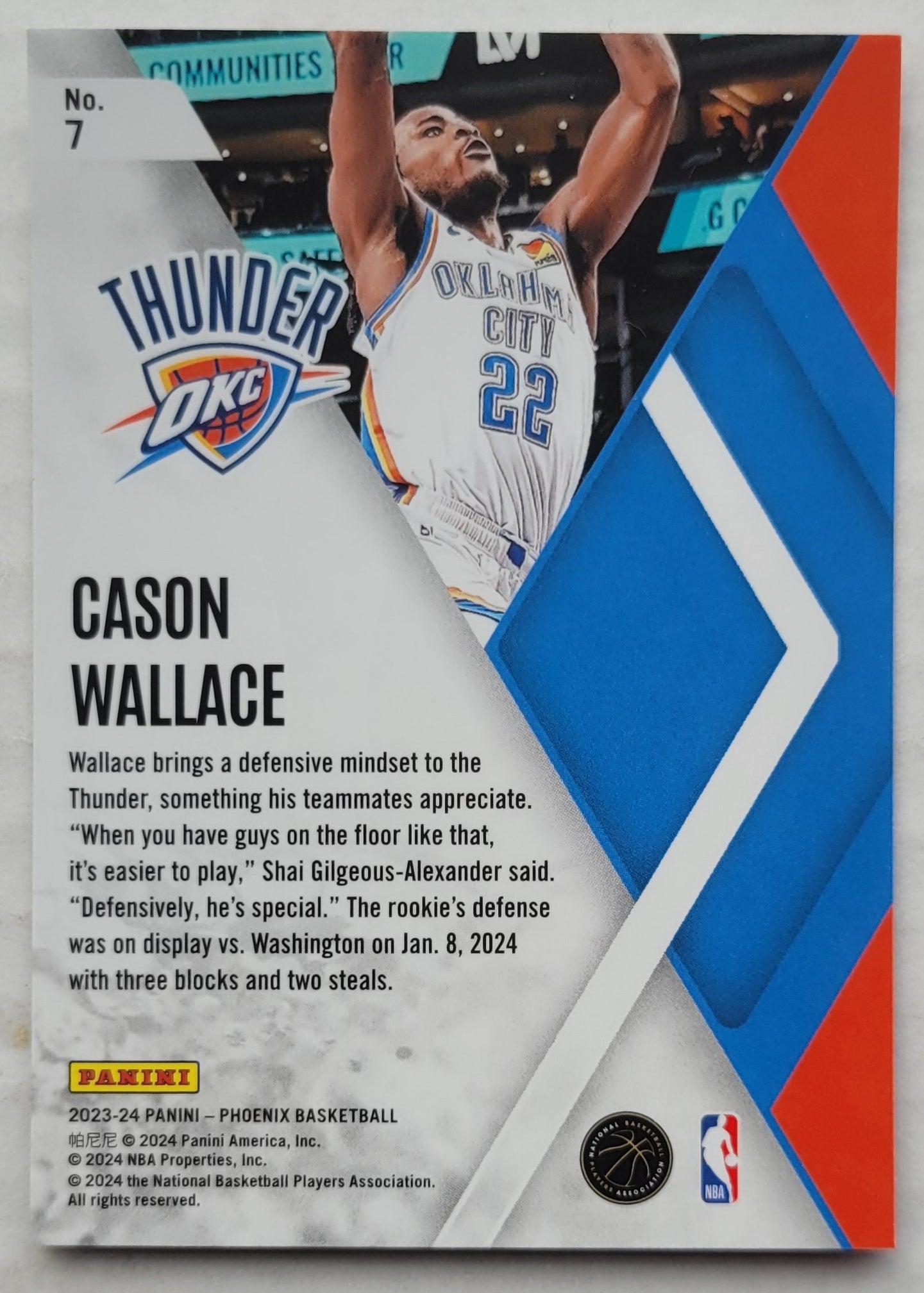Cason Wallace - 2023-24 Panini Phoenix Instant Phenom #7