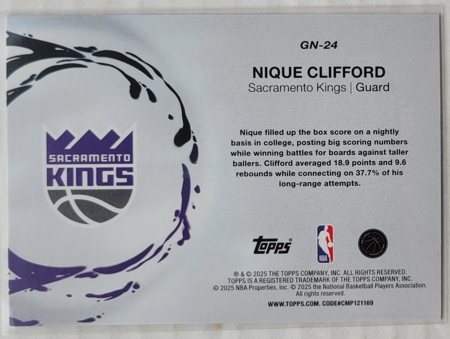 Nique Clifford - 2025-26 Topps Generation Now #GN24