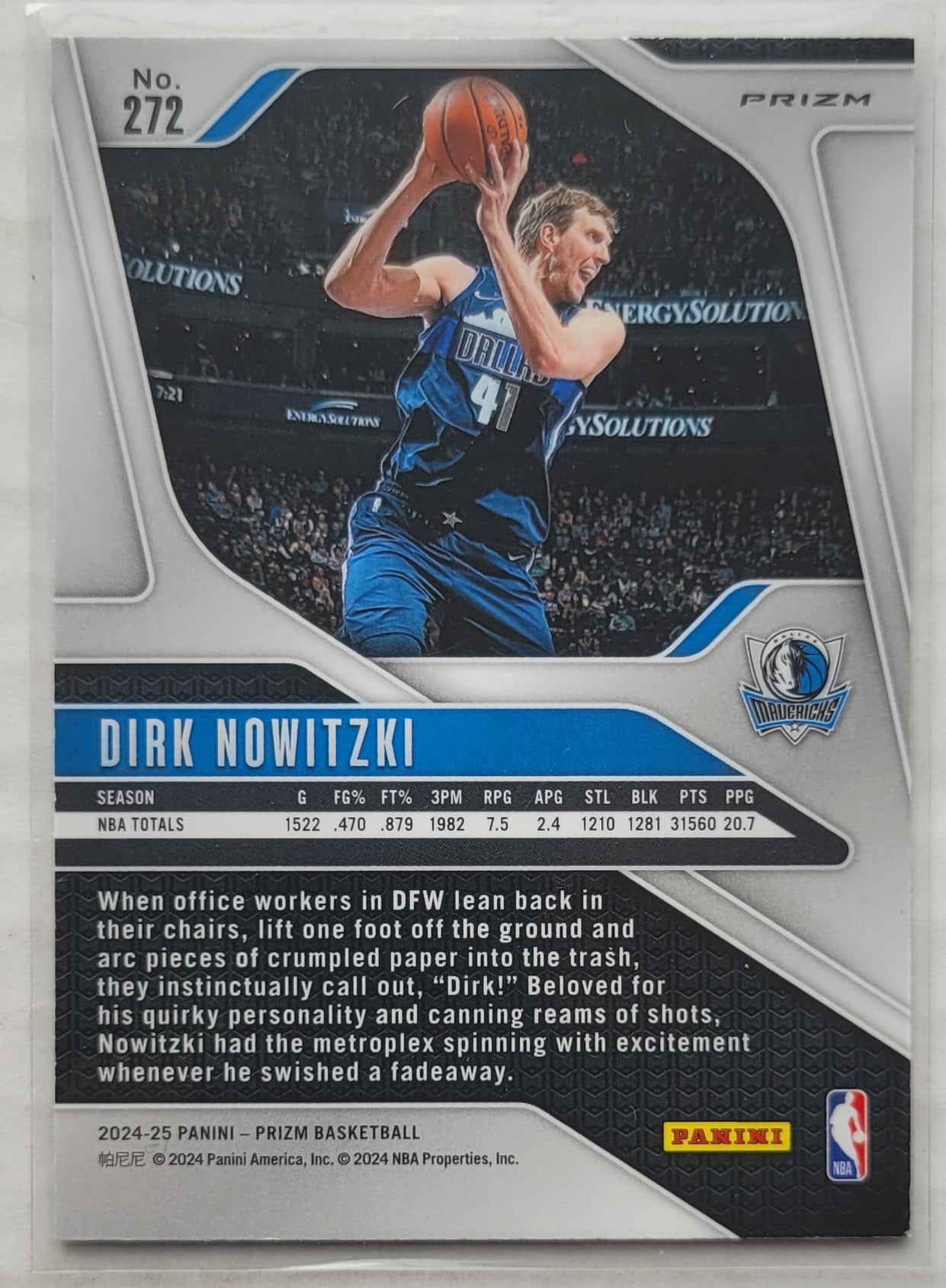 Dirk Nowitzki - 2024-25 Panini Prizm Prizms Silver #272