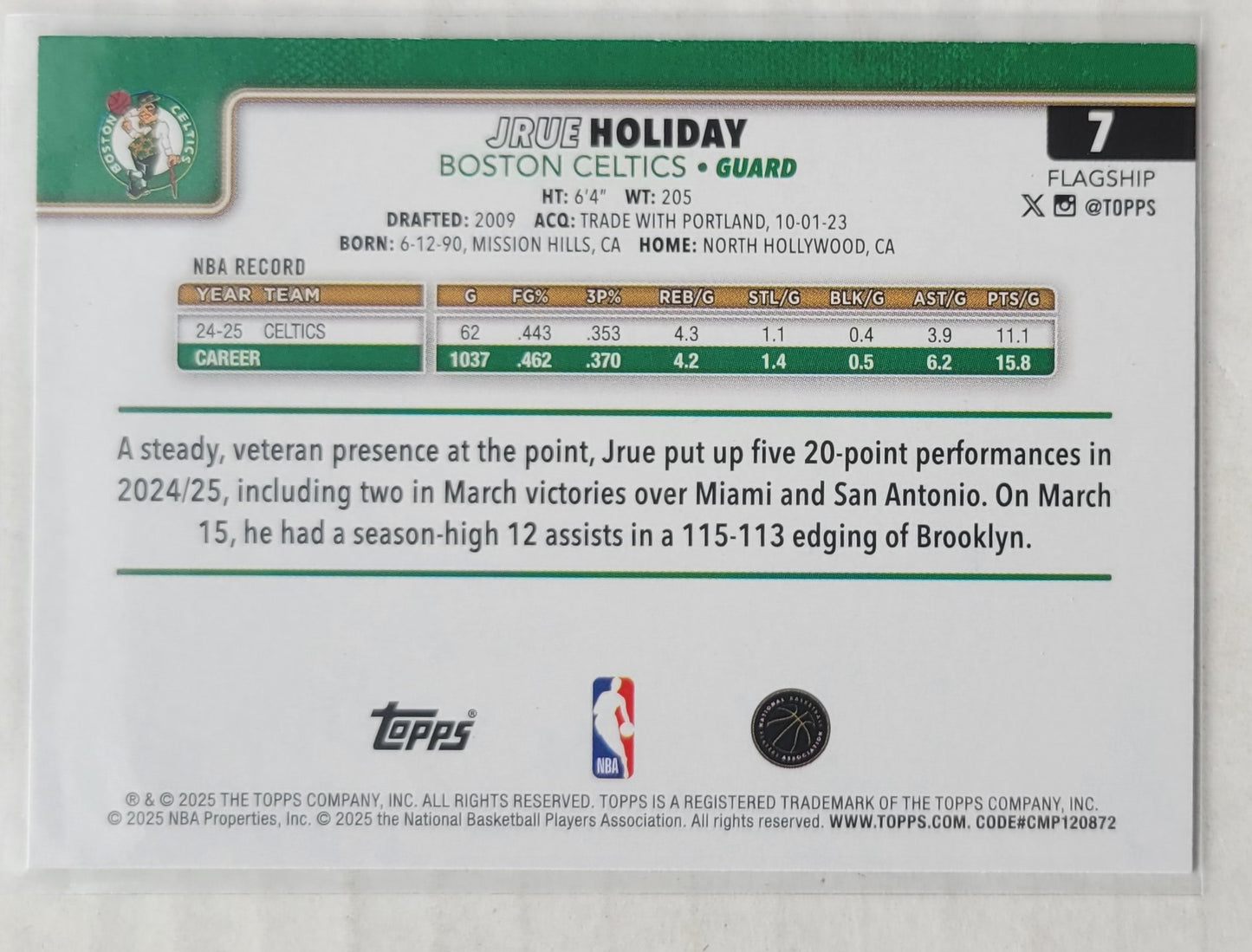 Jrue Holiday - 2025-26 Topps Season Tip Off #7