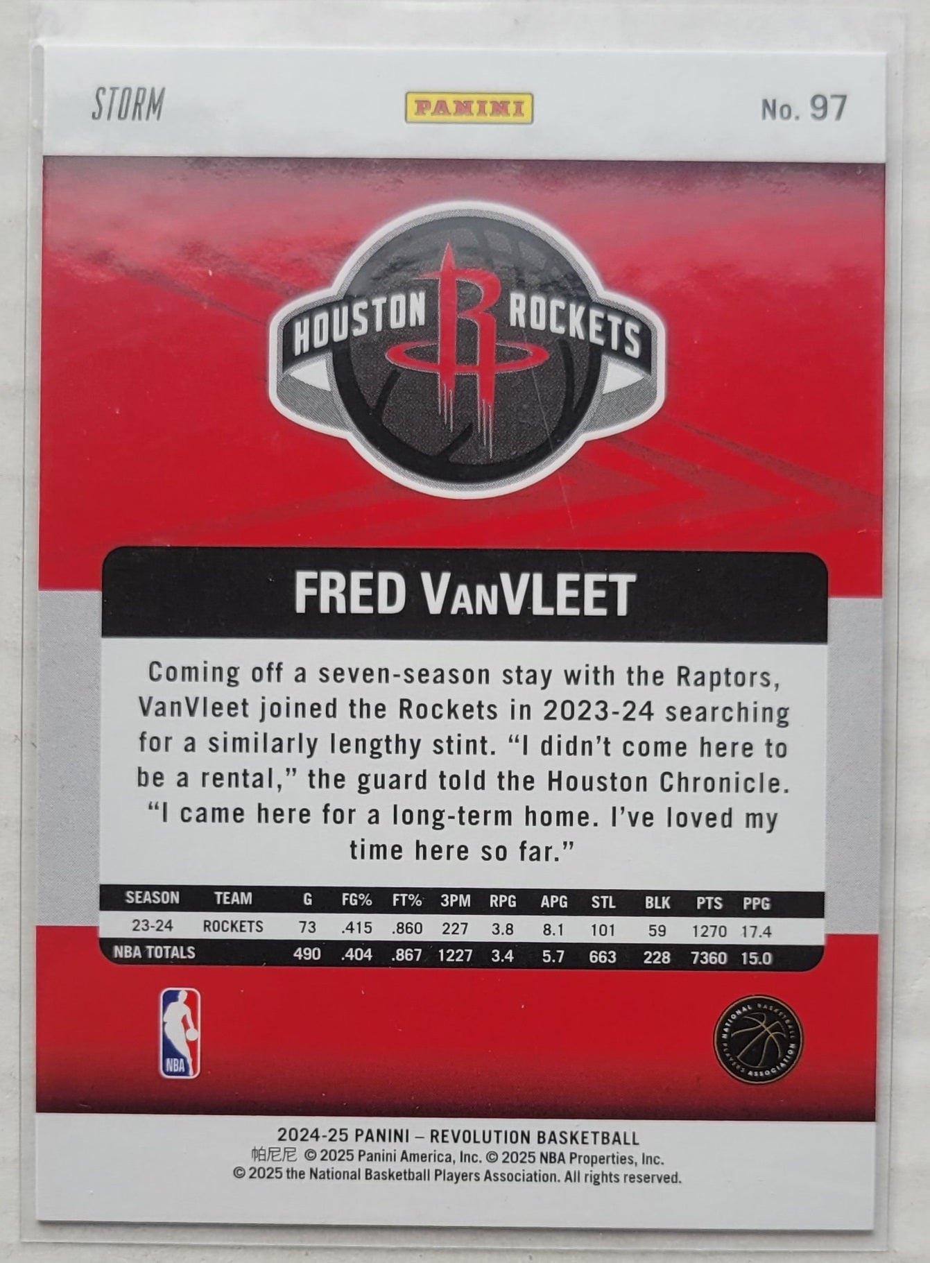 Fred VanVleet - 2024-25 Panini Revolution Blue Storm #97
