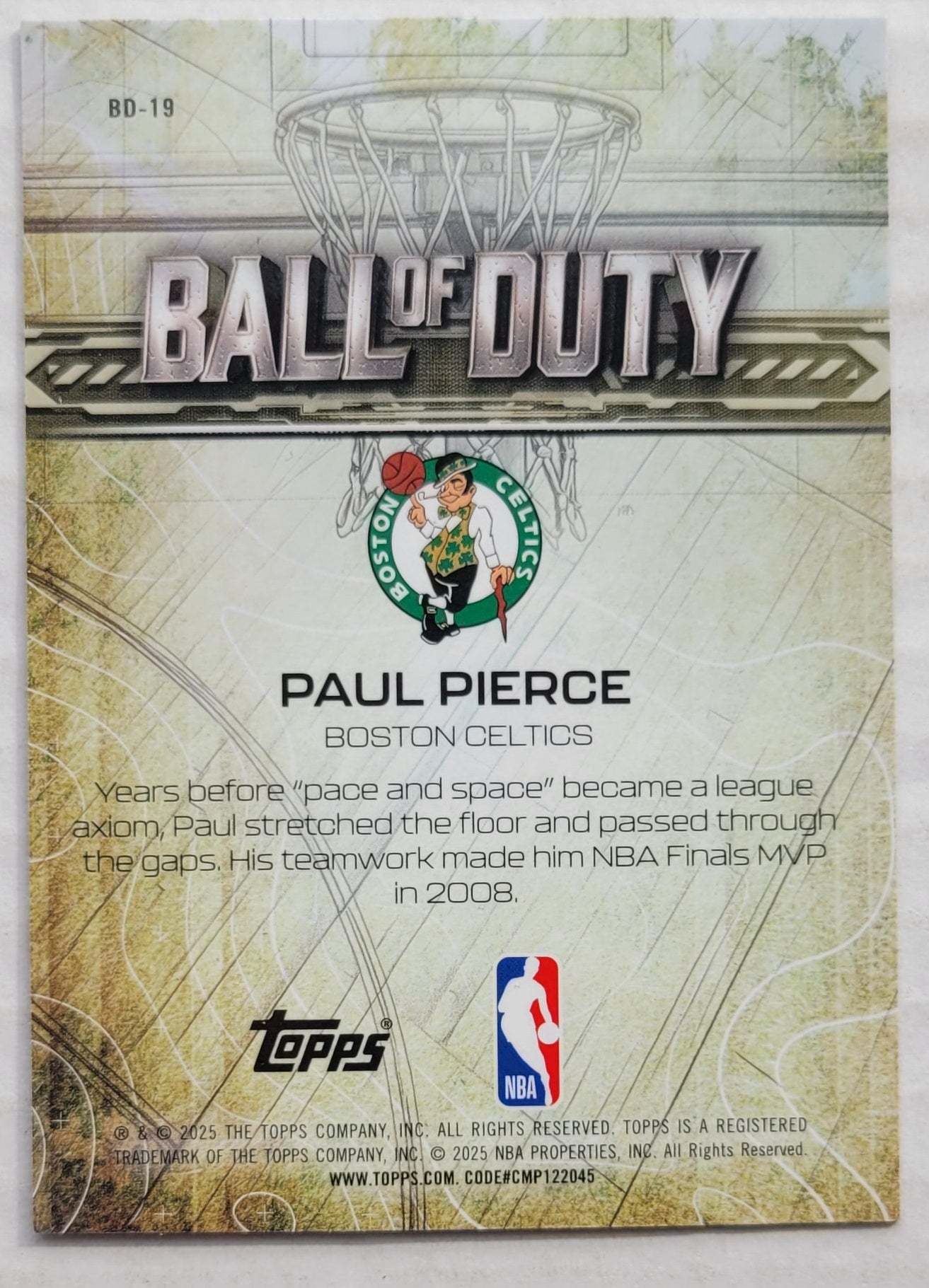 Paul Pierce - 2025-26 Topps Chrome Ball of Duty #BD19