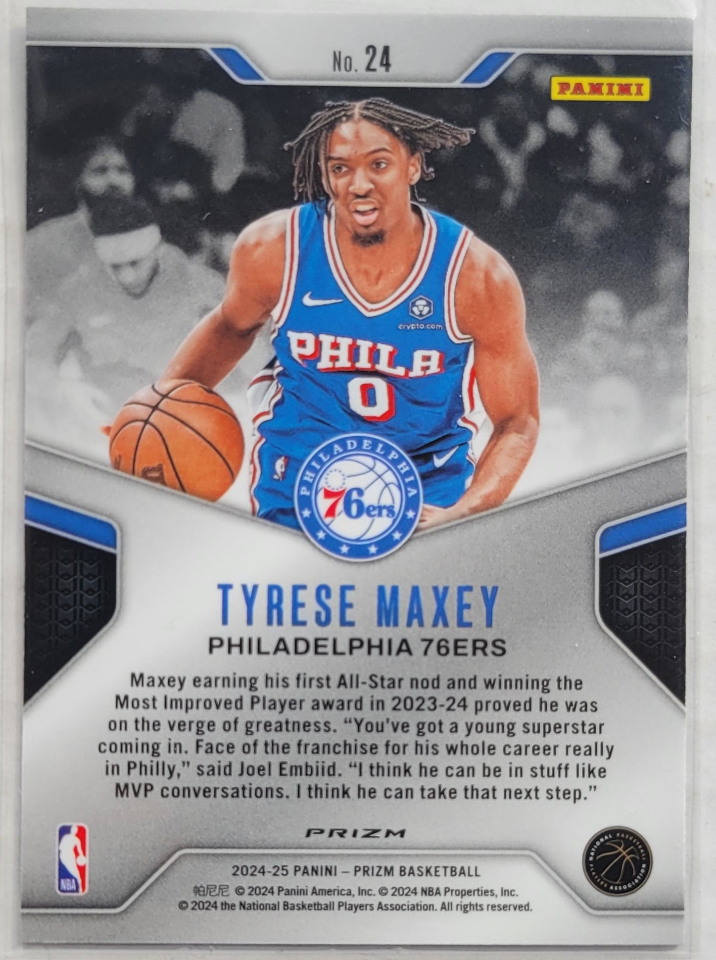 Tyrese Maxey - 2024-25 Panini Prizm Dominance Prizms Green #24