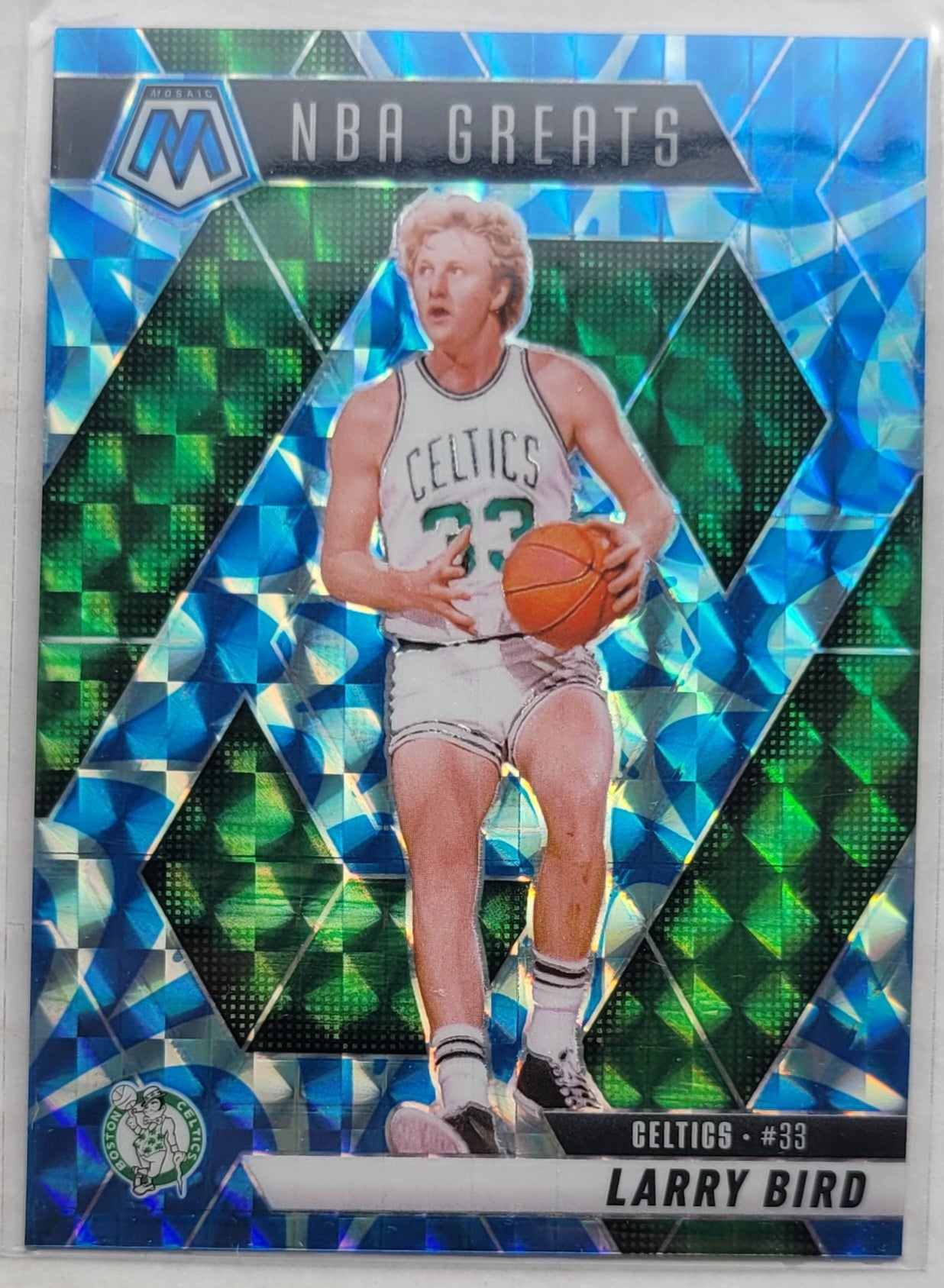Larry Bird - 2024-25 Panini Mosaic Mosaic Reactive Blue #299 Greats