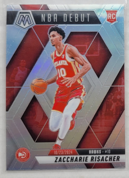 Zaccharie Risacher - 2024-25 Panini Mosaic Silver #269 NBA Debut RC