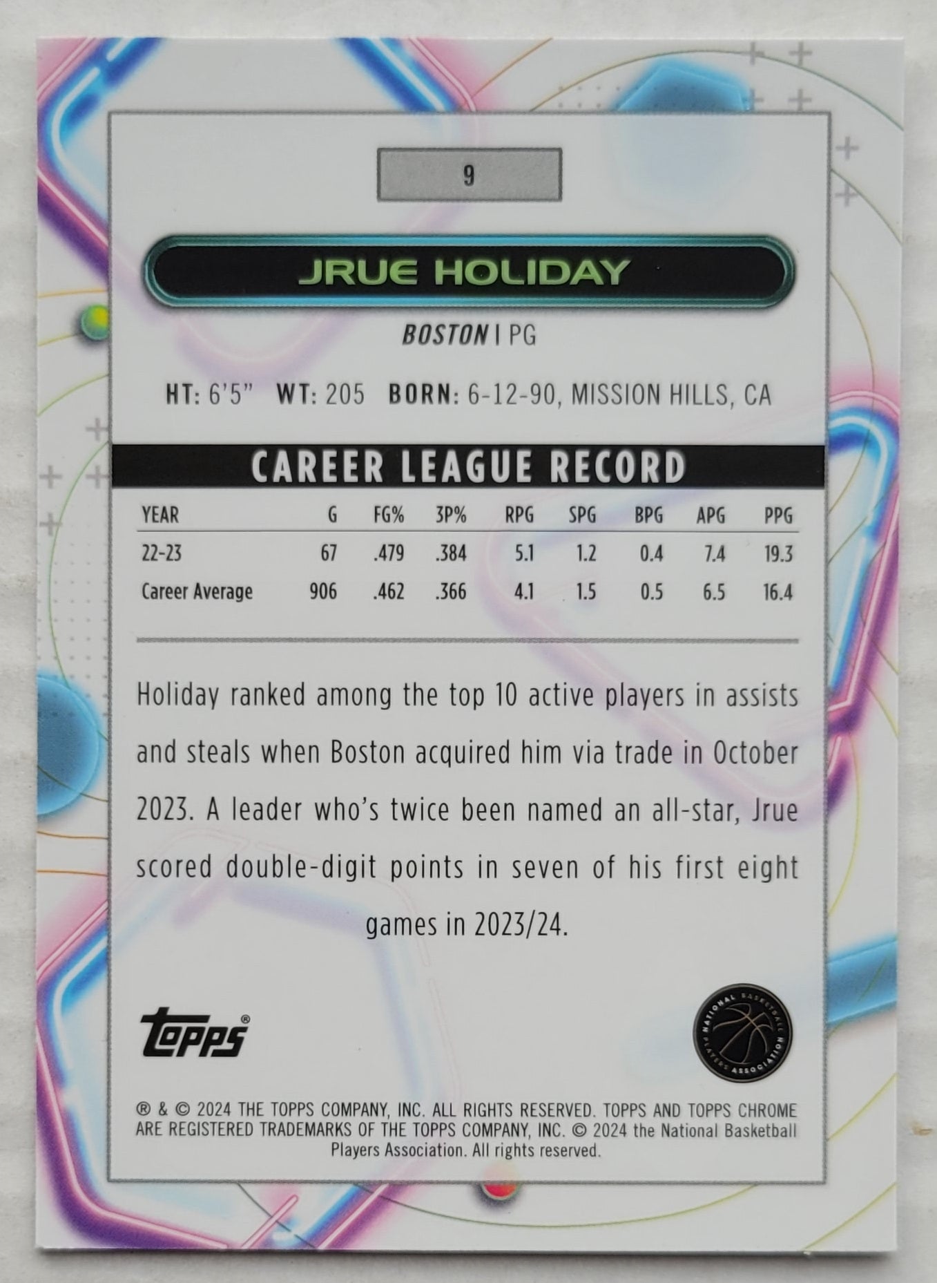 Jrue Holiday - 2023-24 Topps Cosmic Chrome #9