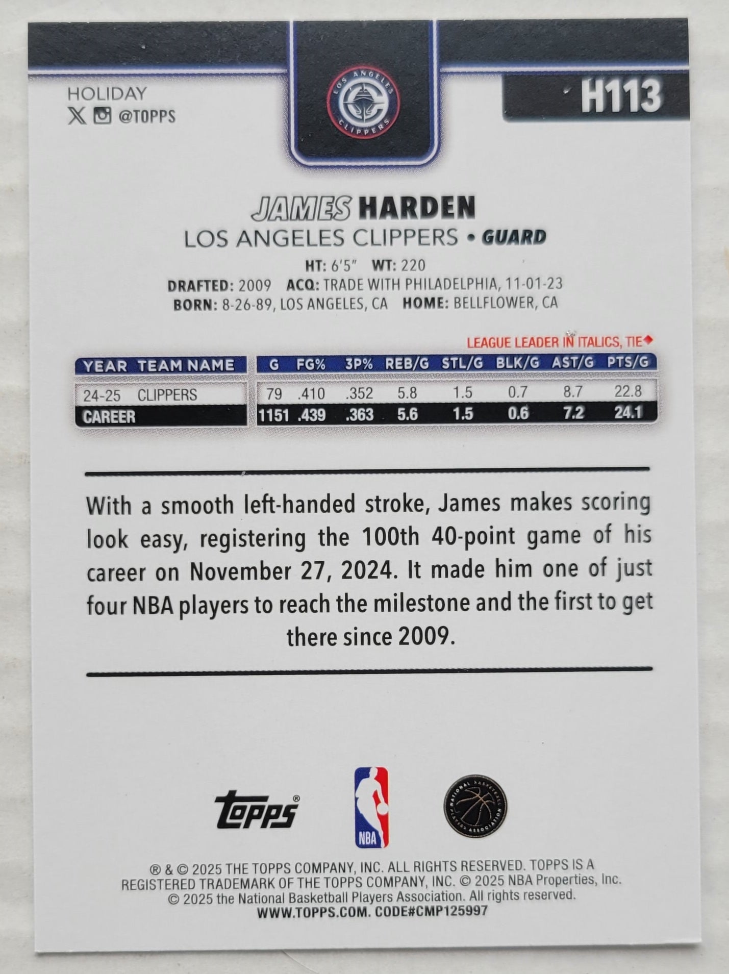 James Harden - 2025-26 Topps Holiday #H113