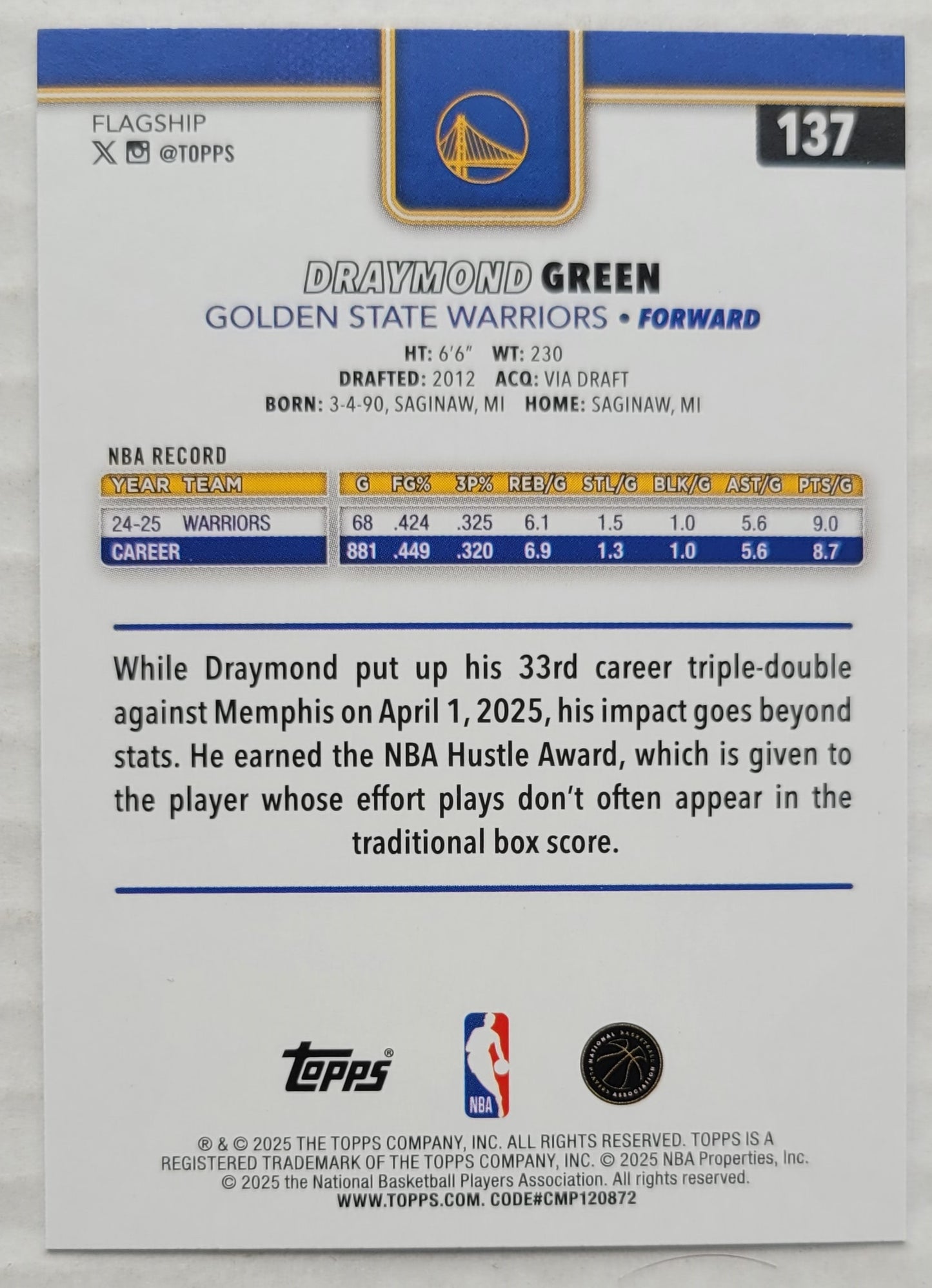Draymond Green - 2025-26 Topps Rainbow Foilboard #137