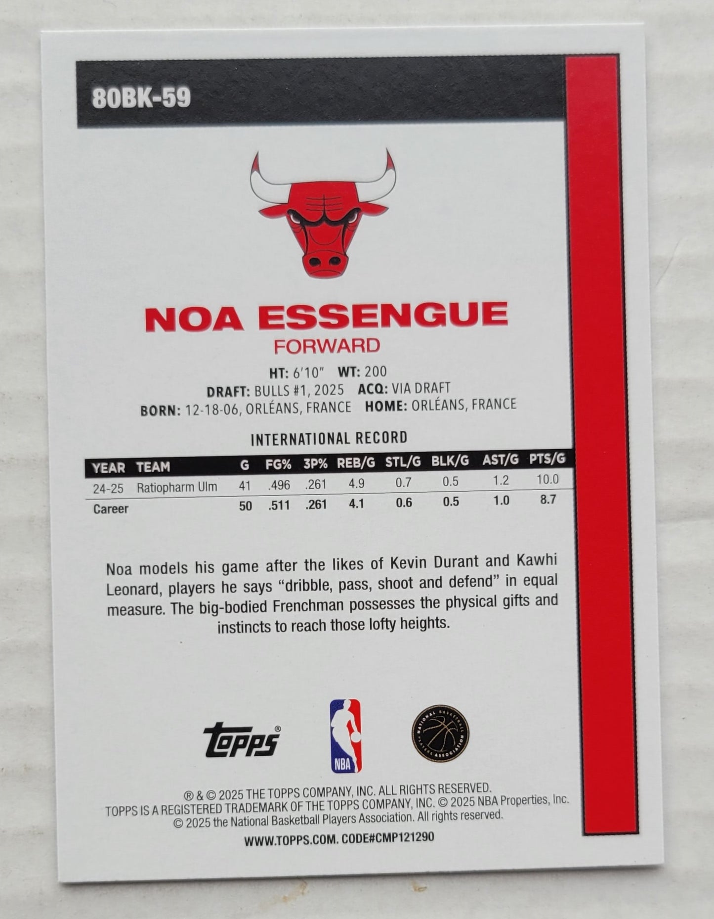 Noa Essengue - 2025-26 Topps '80-81 Topps #80BK59