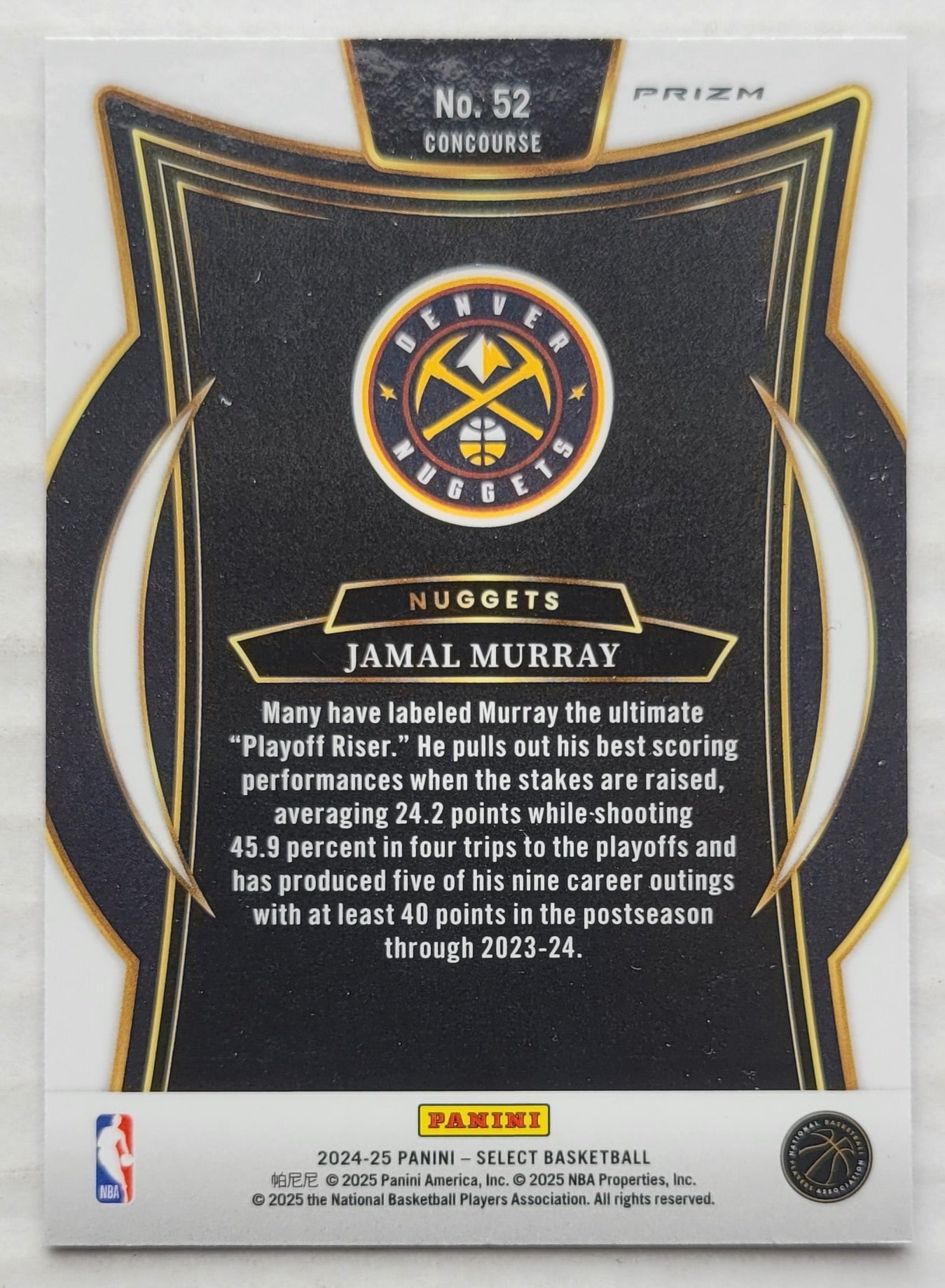 Jamal Murray - 2024-25 Select Blue Cracked Ice Prizms #52