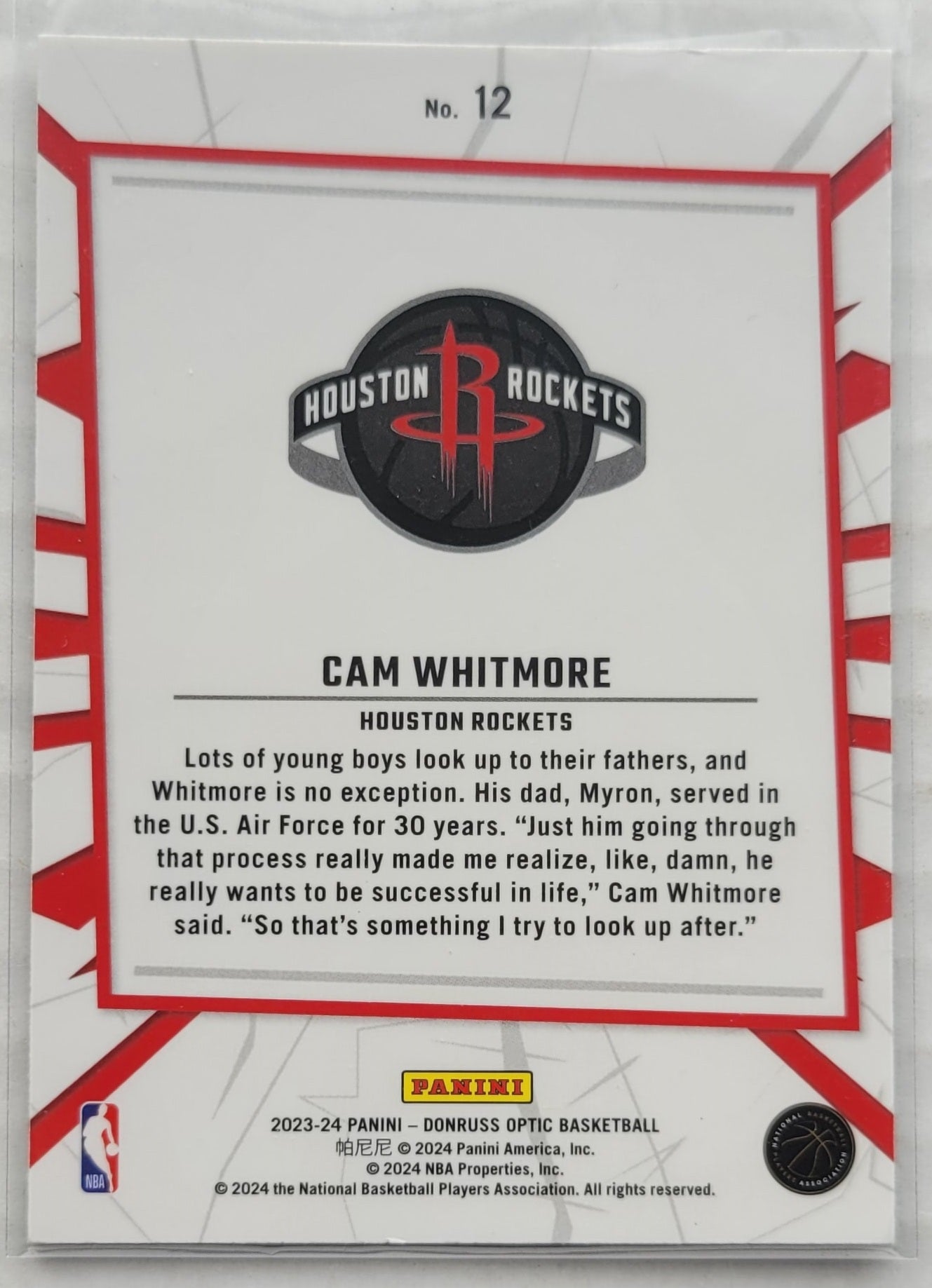 Cam Whitmore - 2023-24 Donruss Optic My House #12