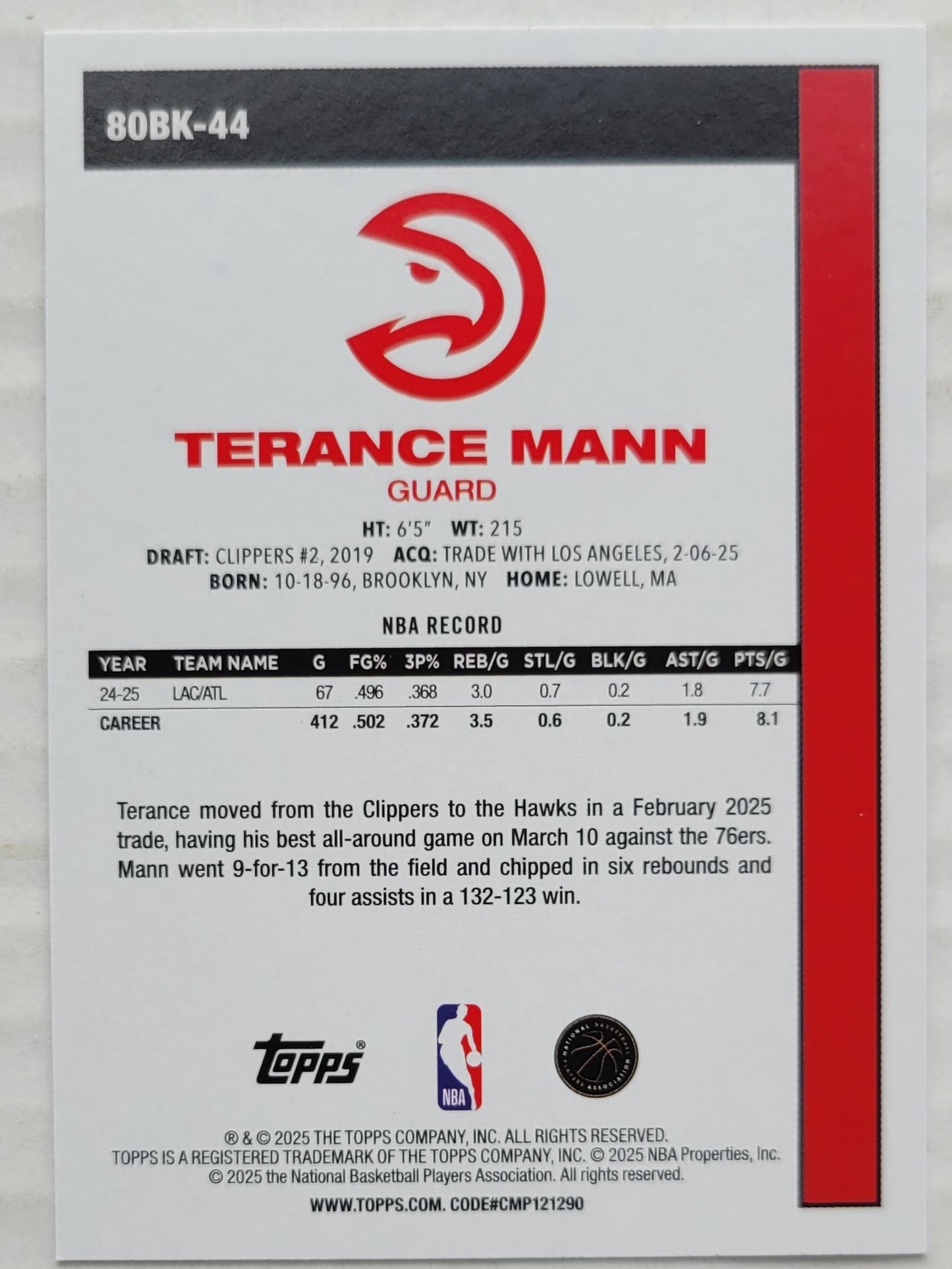 Terance Mann - 2025-26 Topps '80-81 Topps #80BK44