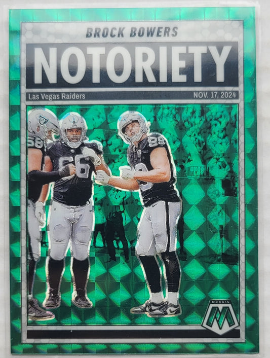 Brock Bowers - 2025 Panini Mosaic Notoriety Mosaic Green #10