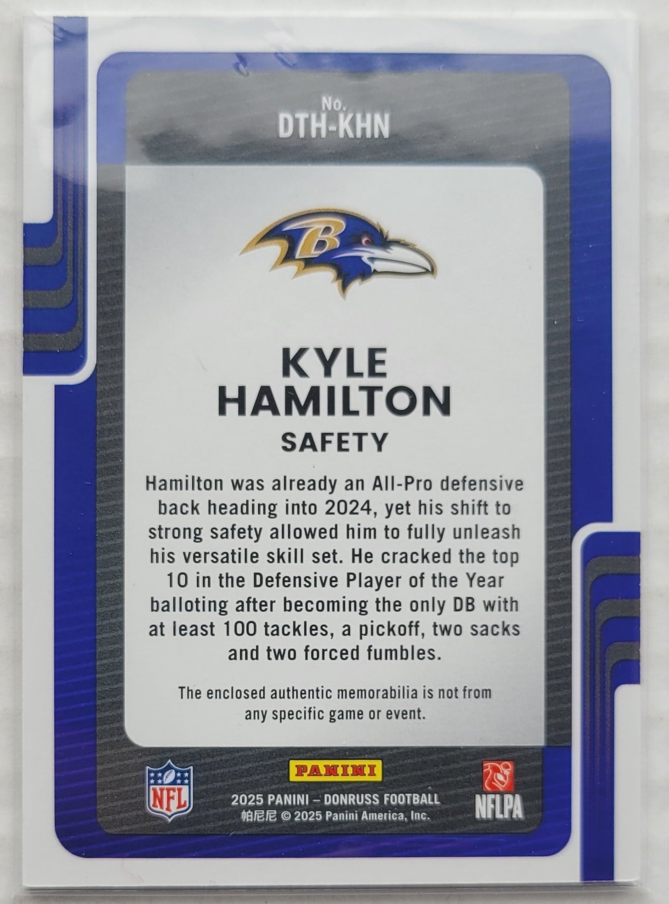 Kyle Hamilton - 2025 Donruss Threads #DTH-KHN