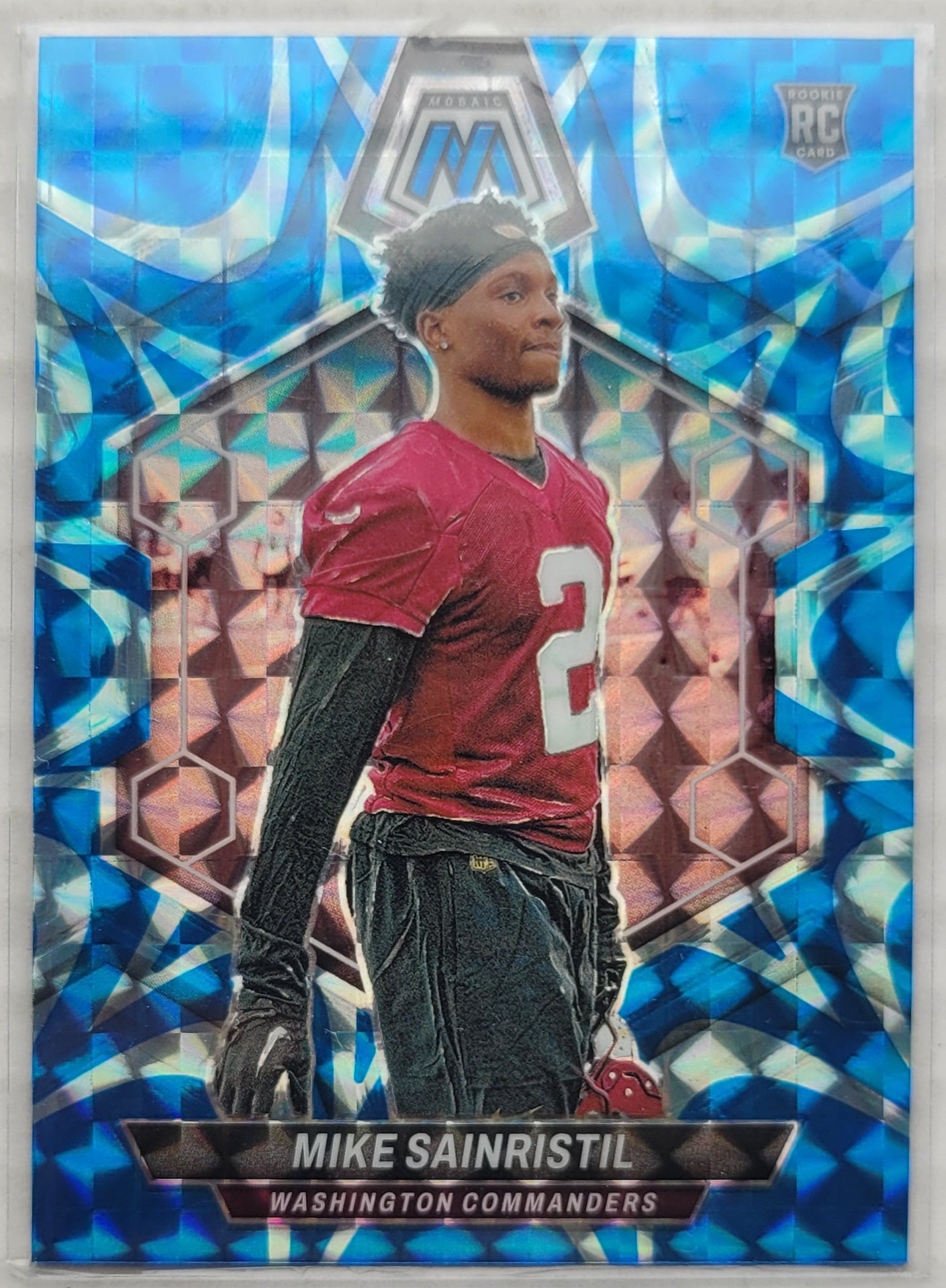 Mike Sainristil - 2024 Panini Mosaic Mosaic Reactive Blue #349 RC