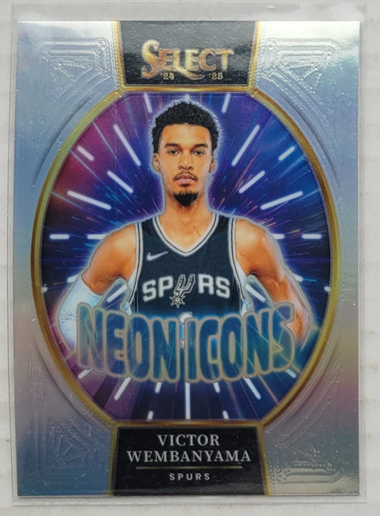 Victor Wembanyama - 2024-25 Select Neon Icon Silver Prizms #23